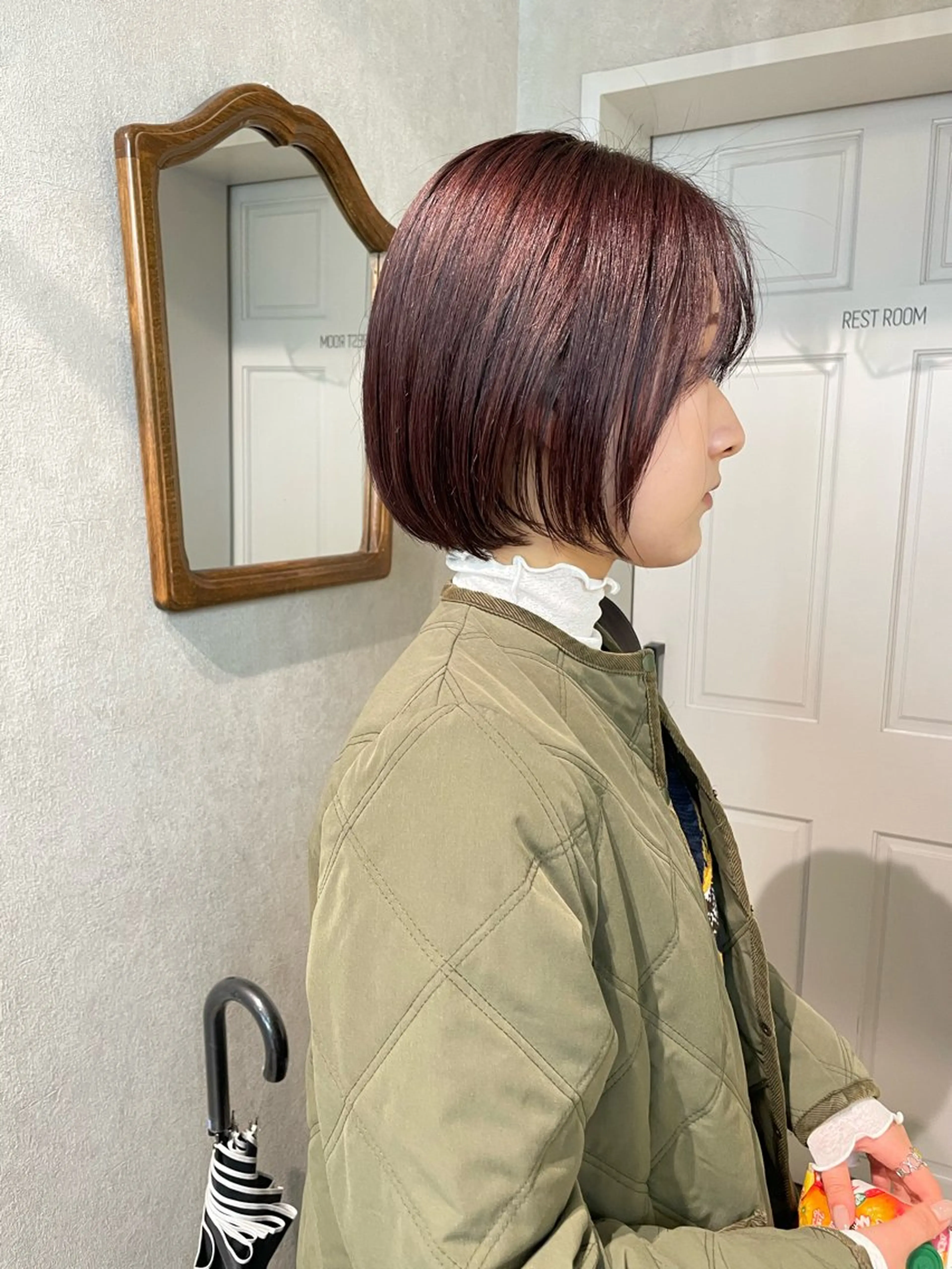 ミディアム カラー ブラウンカラー ラベンダーカラー ラベンダーブラウン ボブ 似合わせカット カット ヘアカラー ナチュラル透明感🌱 小山美樹子のヘアスタイル