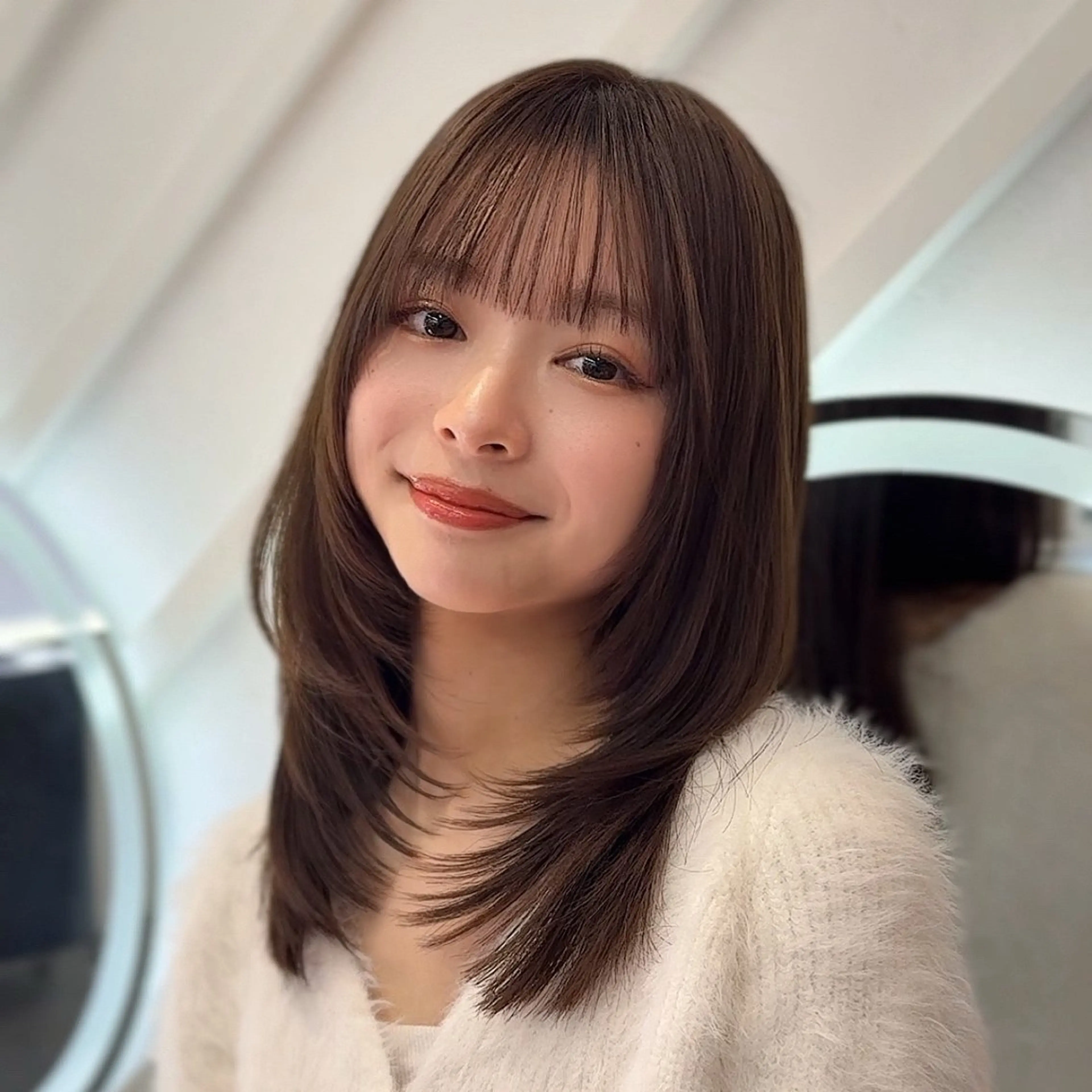 ロング カラー 山崎/ボブ縮毛矯正 レイヤー髪質改善のヘアスタイル