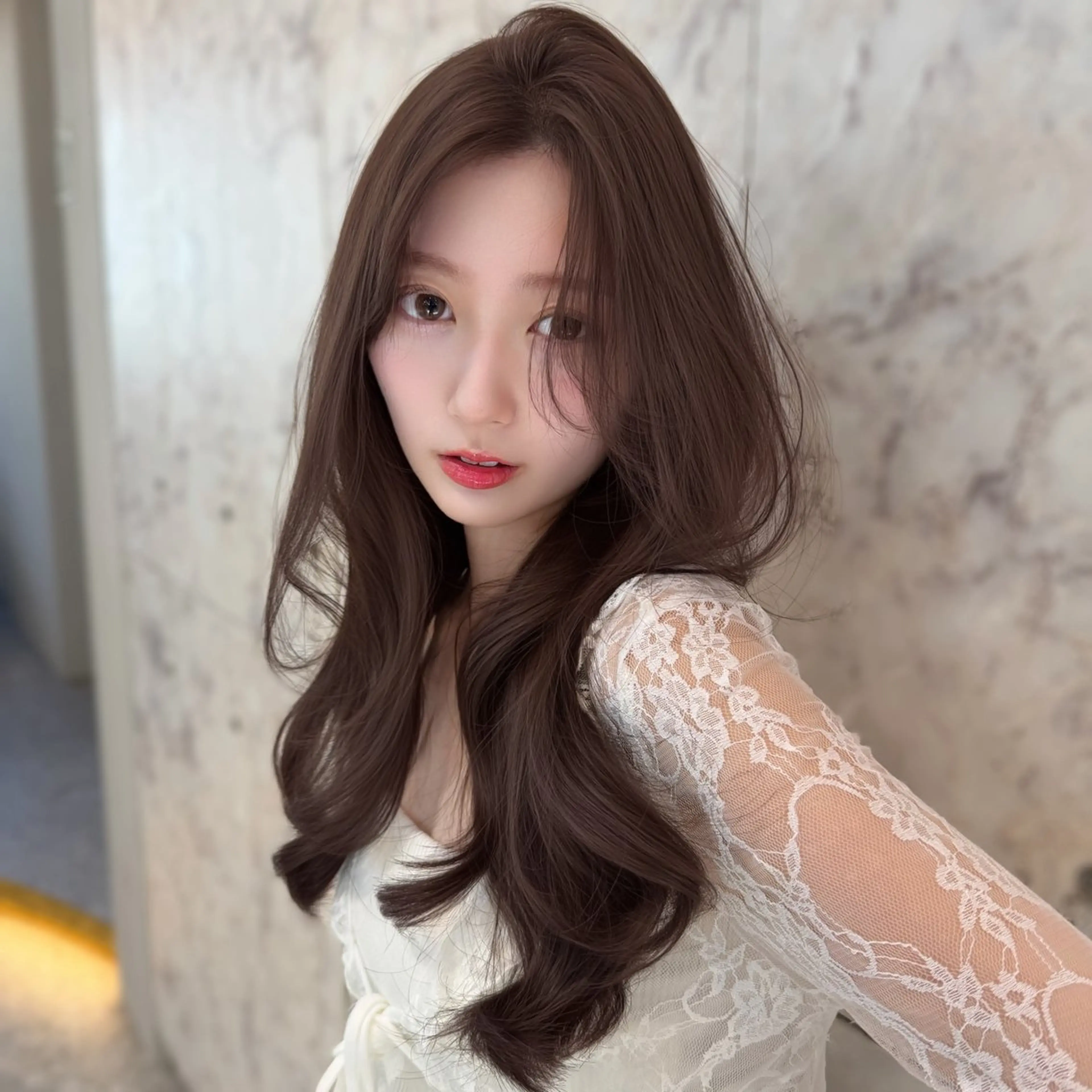 セミロング カラー カット ヘアカラー トリートメント 新宿/韓国レイヤー 髪質改善カラー/角所のヘアスタイル