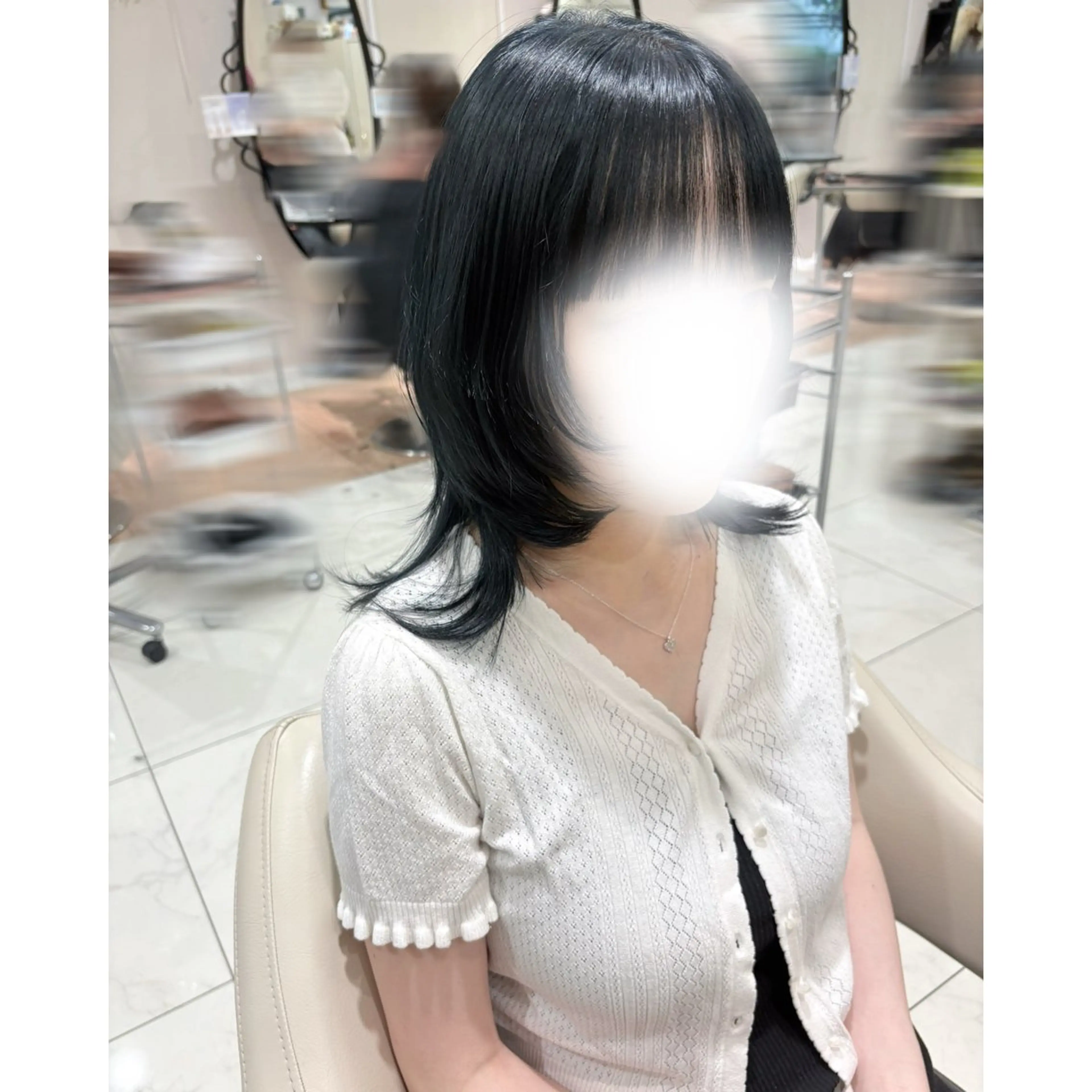 セミロング カラー ヘアアレンジ 韓国ヘア 🎀中川綾乃🎀のヘアスタイル