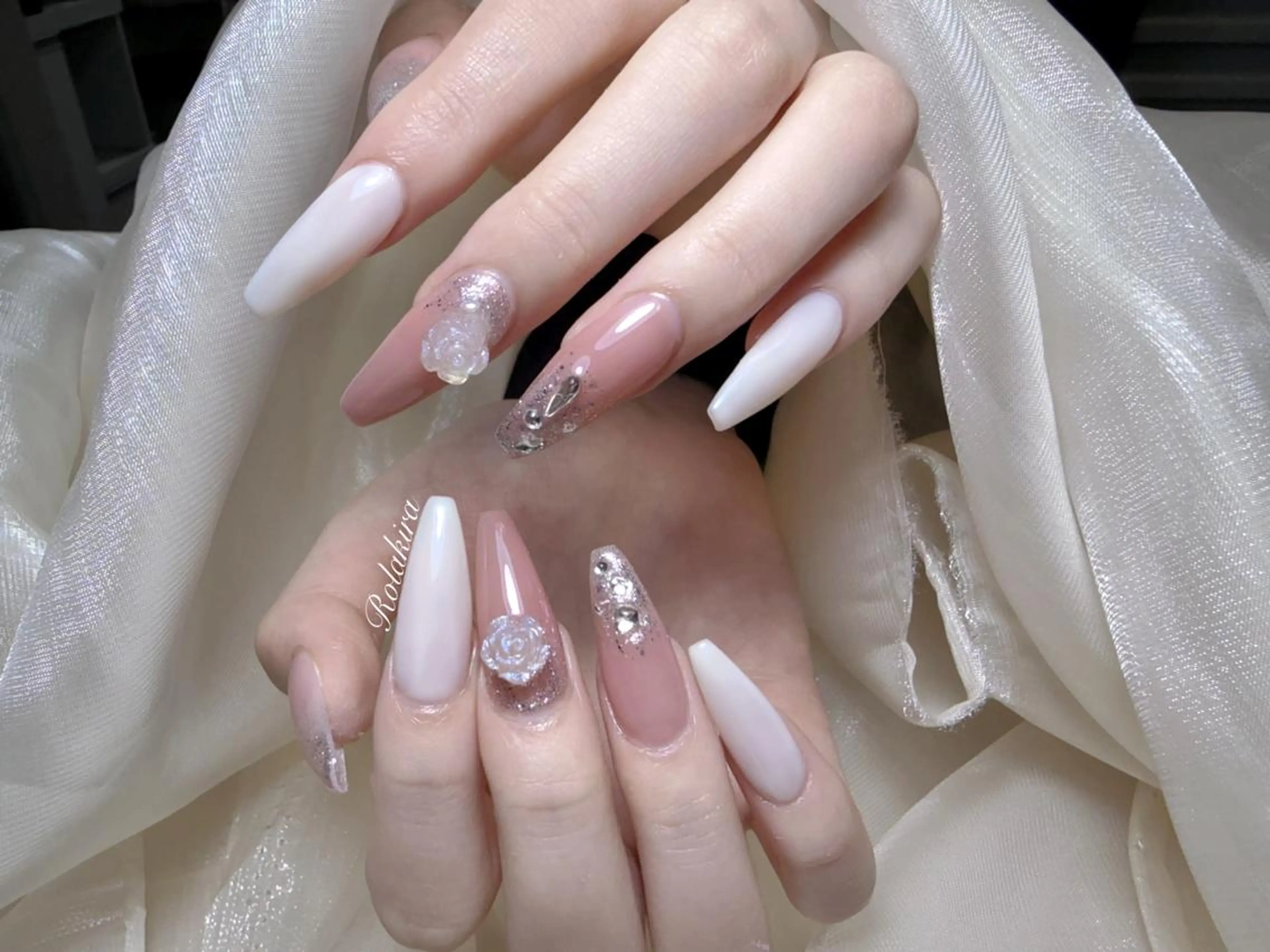 ネイル チークネイル 長さ出し フレンチネイル ジェルネイル 韓国ネイル ハンドネイル Rola kira ゆめのネイルデザイン