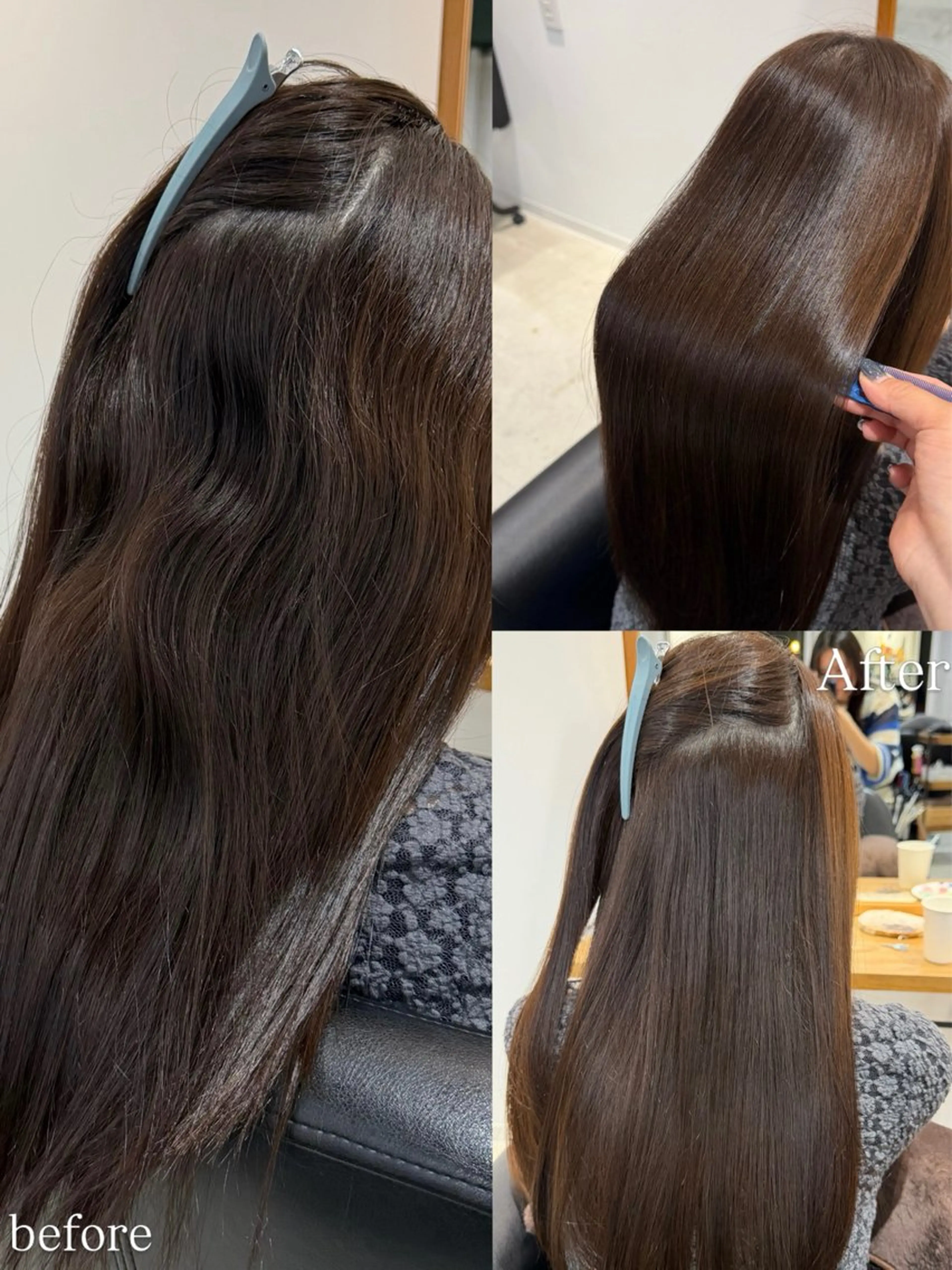 ロング 縮毛矯正 透明感カラー🫧×癒 しスパ鈴木思音のヘアスタイル