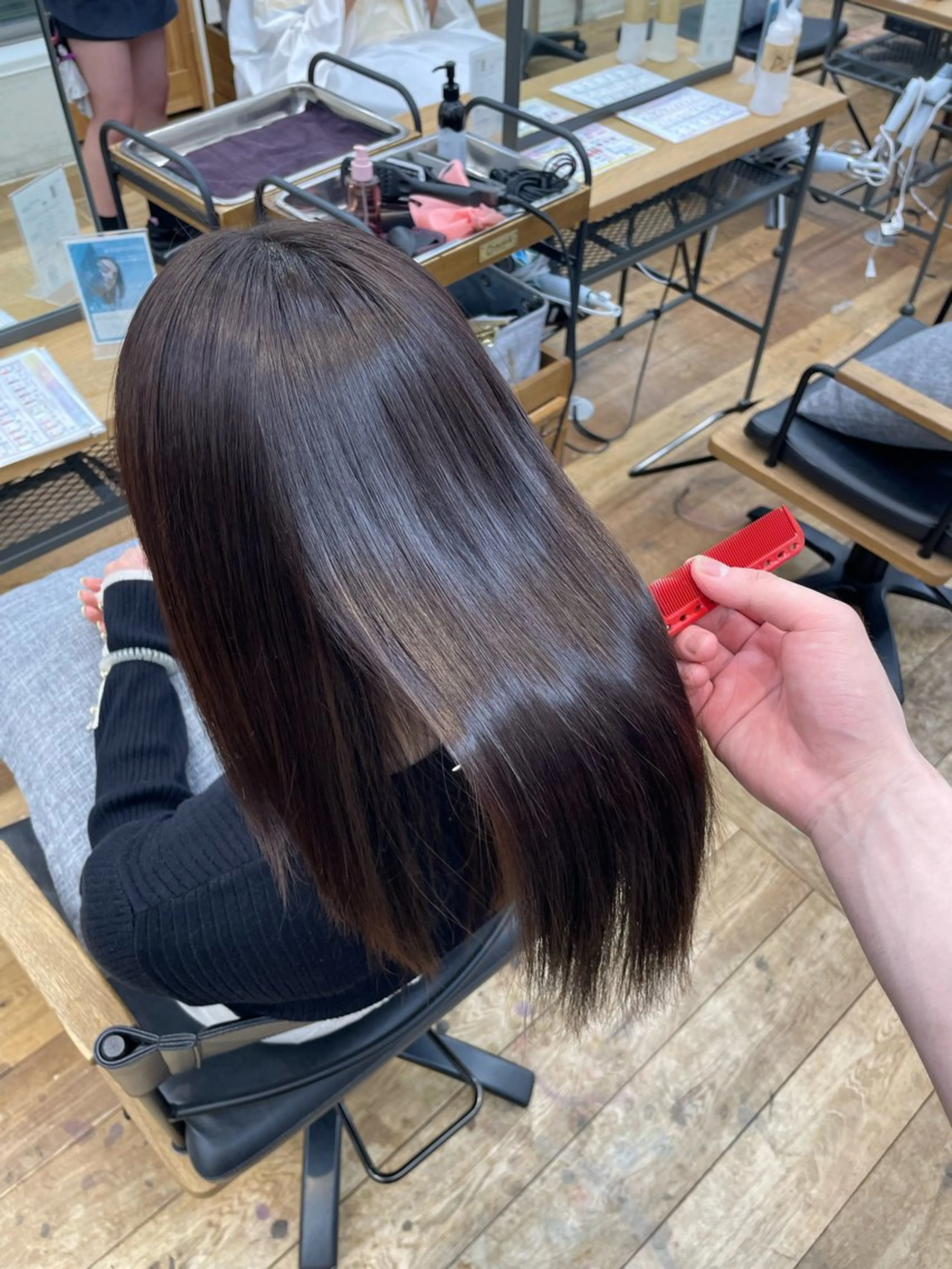 ロング メンズ 縮毛矯正 山田 羽也音のヘアスタイル