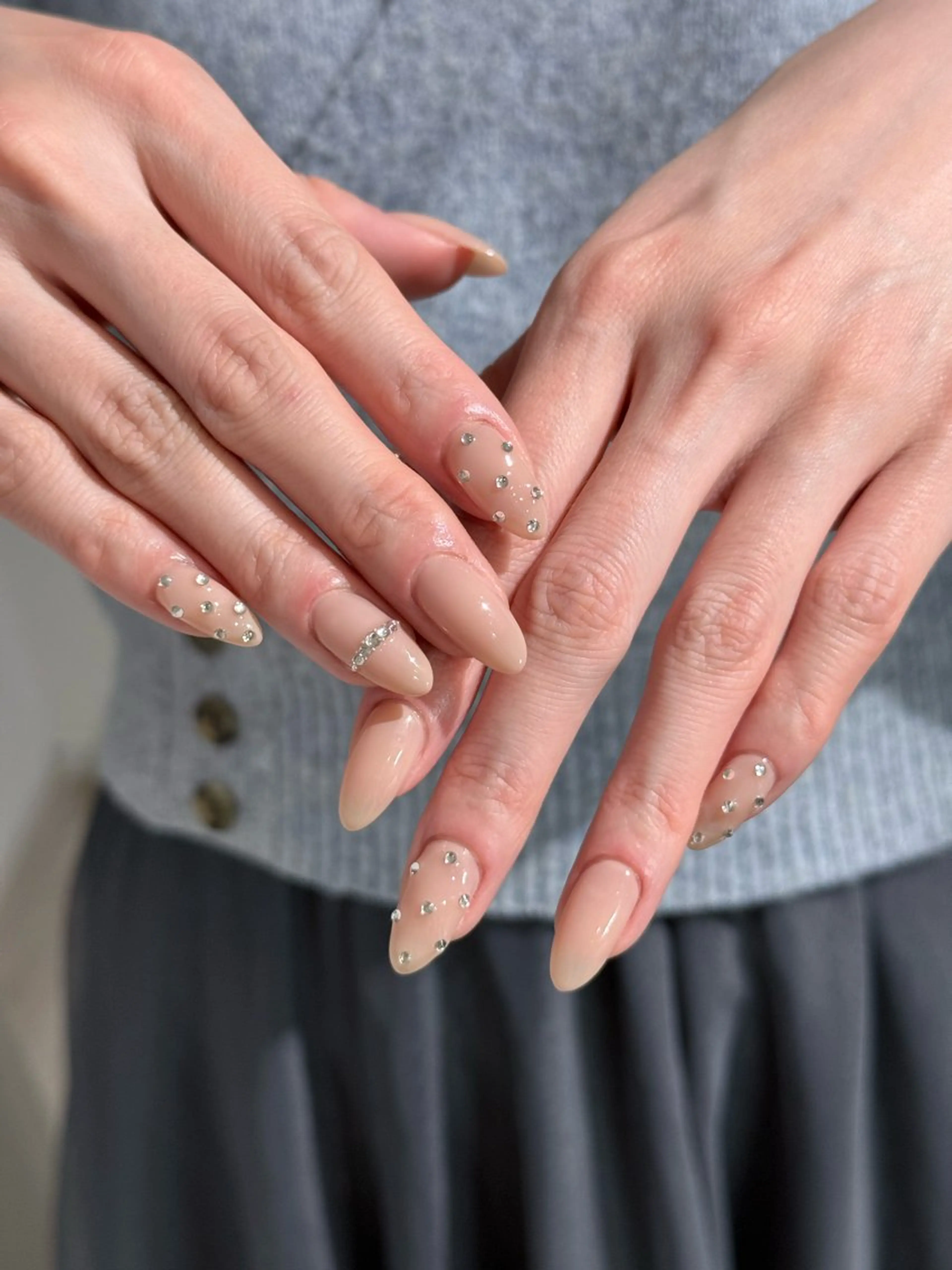 ネイル アートネイル オーロラネイル チークネイル 長さ出し フットネイル Blossom nail_研修のネイルデザイン