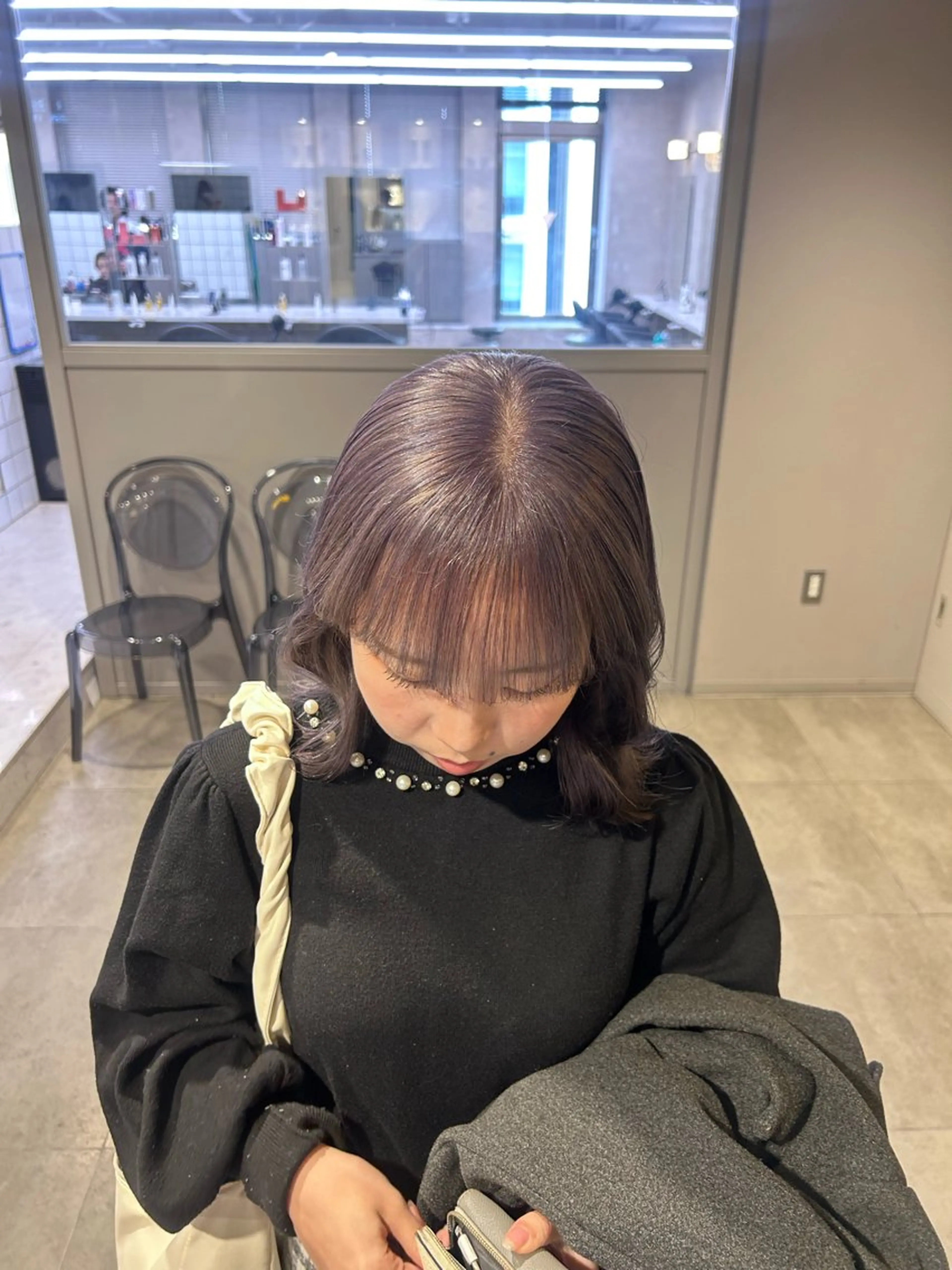 カラー ヘアカラー トリートメント 透明感ベージュ🤎 ナチュラルレイヤーのヘアスタイル