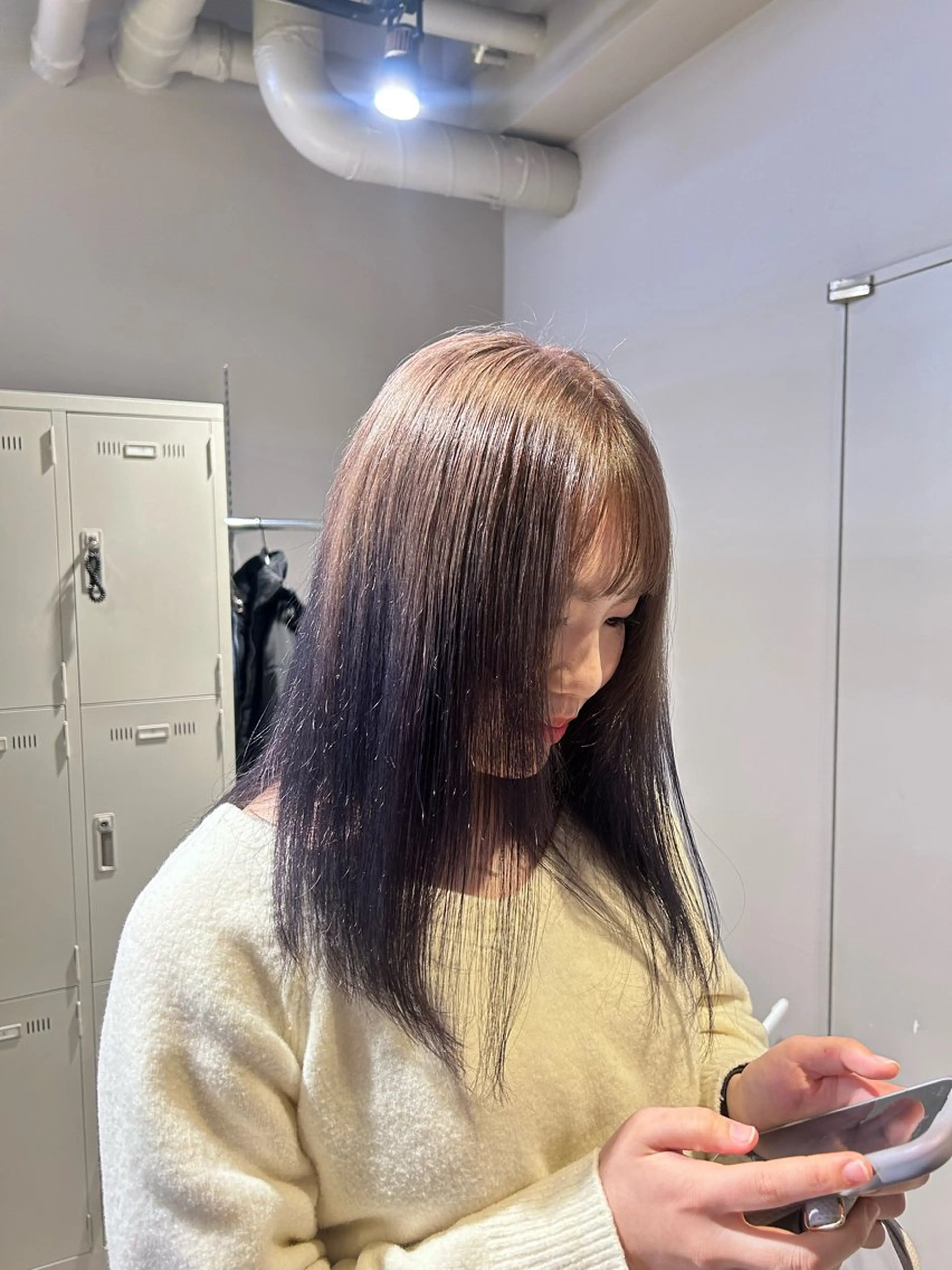 カラー ヘアカラー トリートメント 透明感ベージュ🤎 ナチュラルレイヤーのヘアスタイル