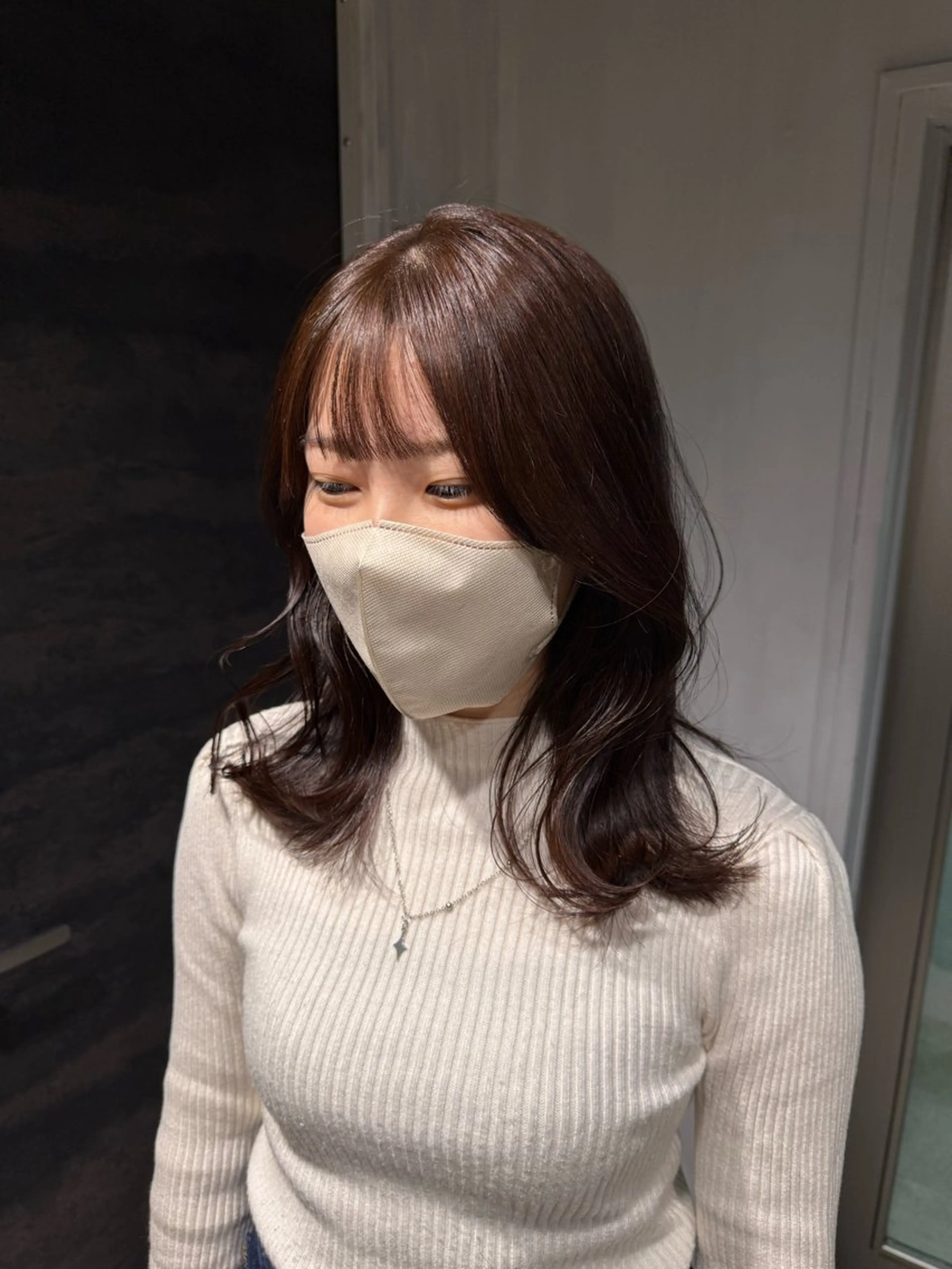 ミディアム カラー カット ヘアカラー NANAMI🩵 大人可愛い韓国ヘアのヘアスタイル