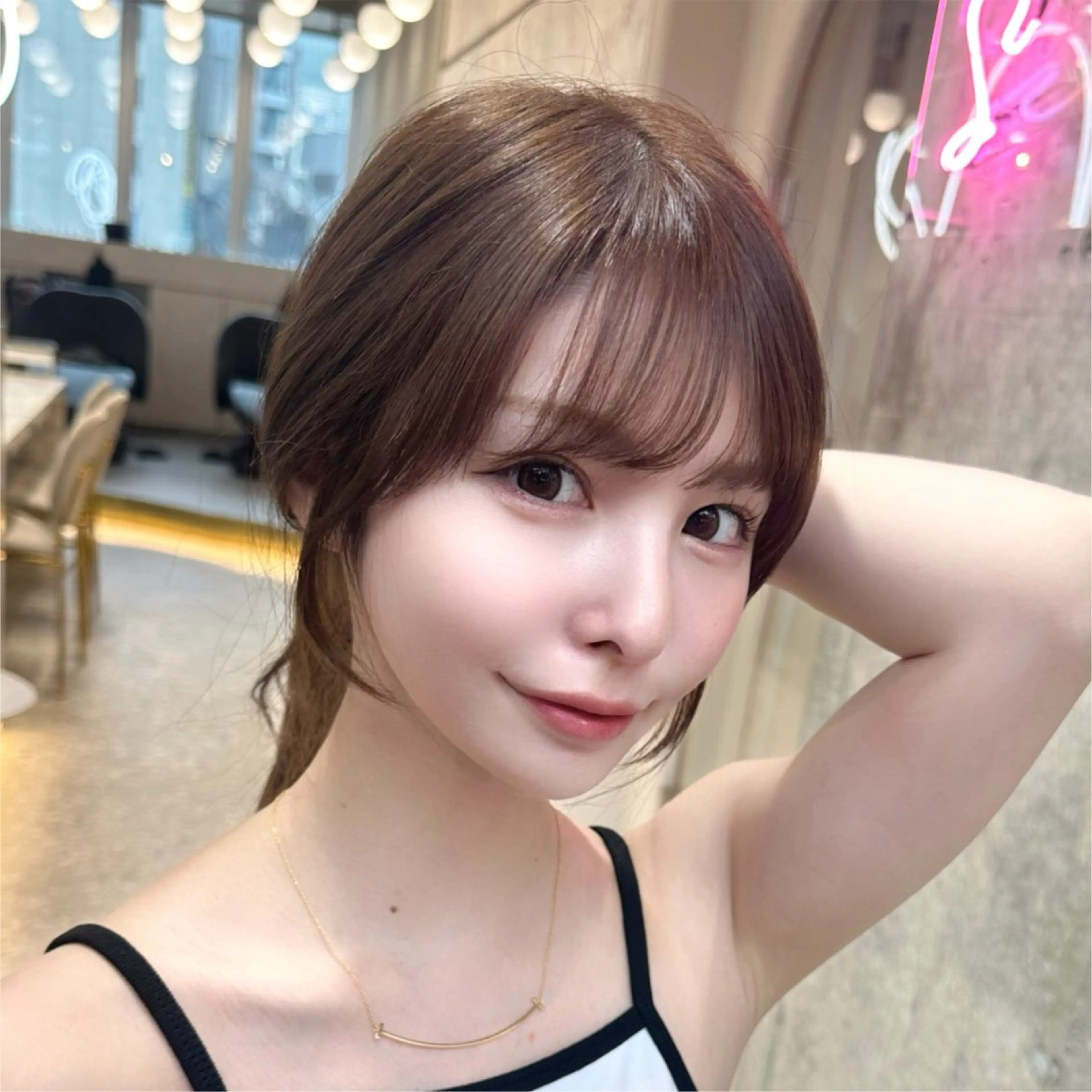 セミロング カット トリートメント 新宿/韓国風レイヤー 髪質改善/渋谷直樹のヘアスタイル