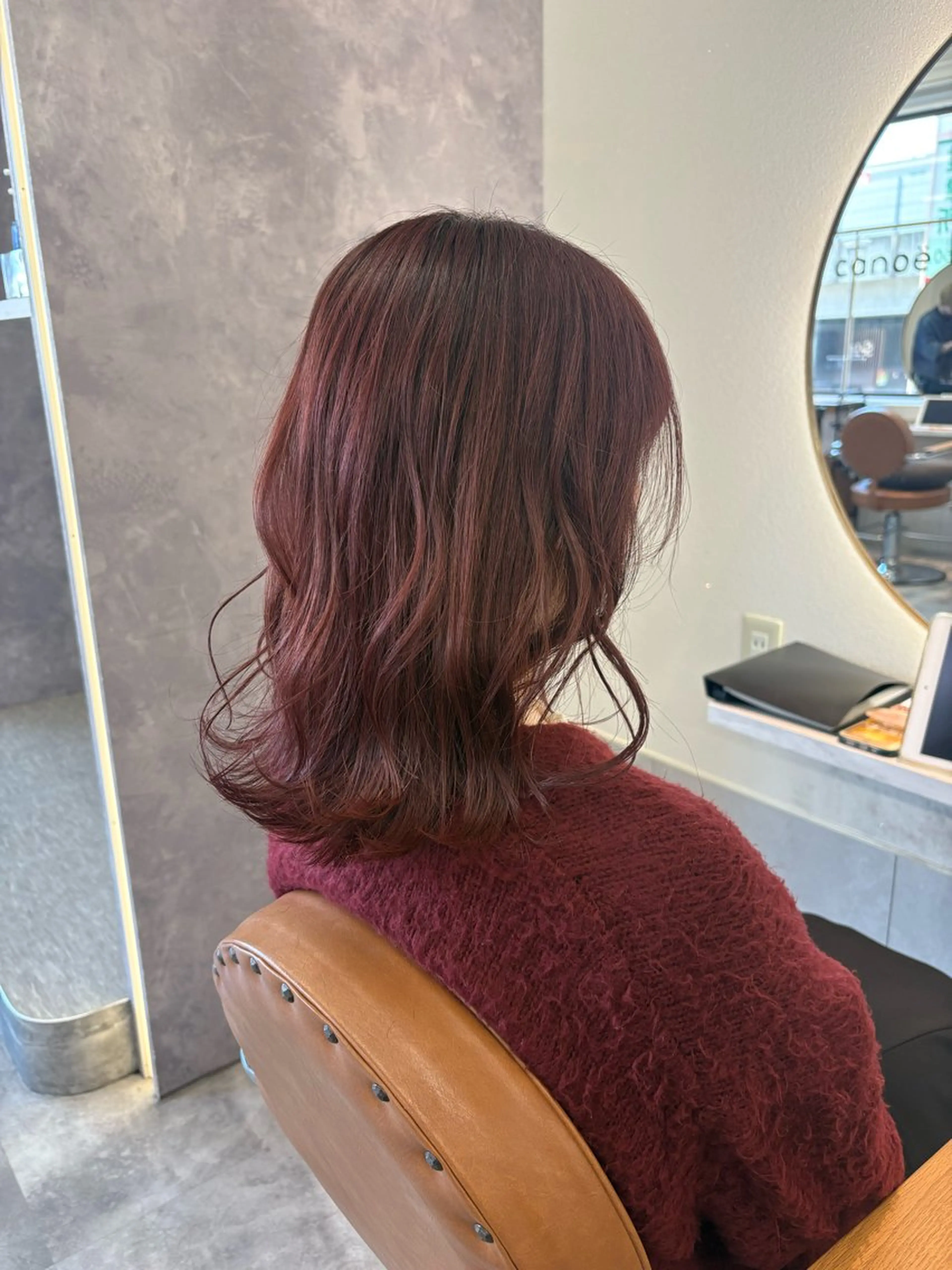 ミディアム カラー ピンクカラー カット ヘアカラー トリートメント カノエ香椎店 / ハ瀬川千夏のヘアスタイル