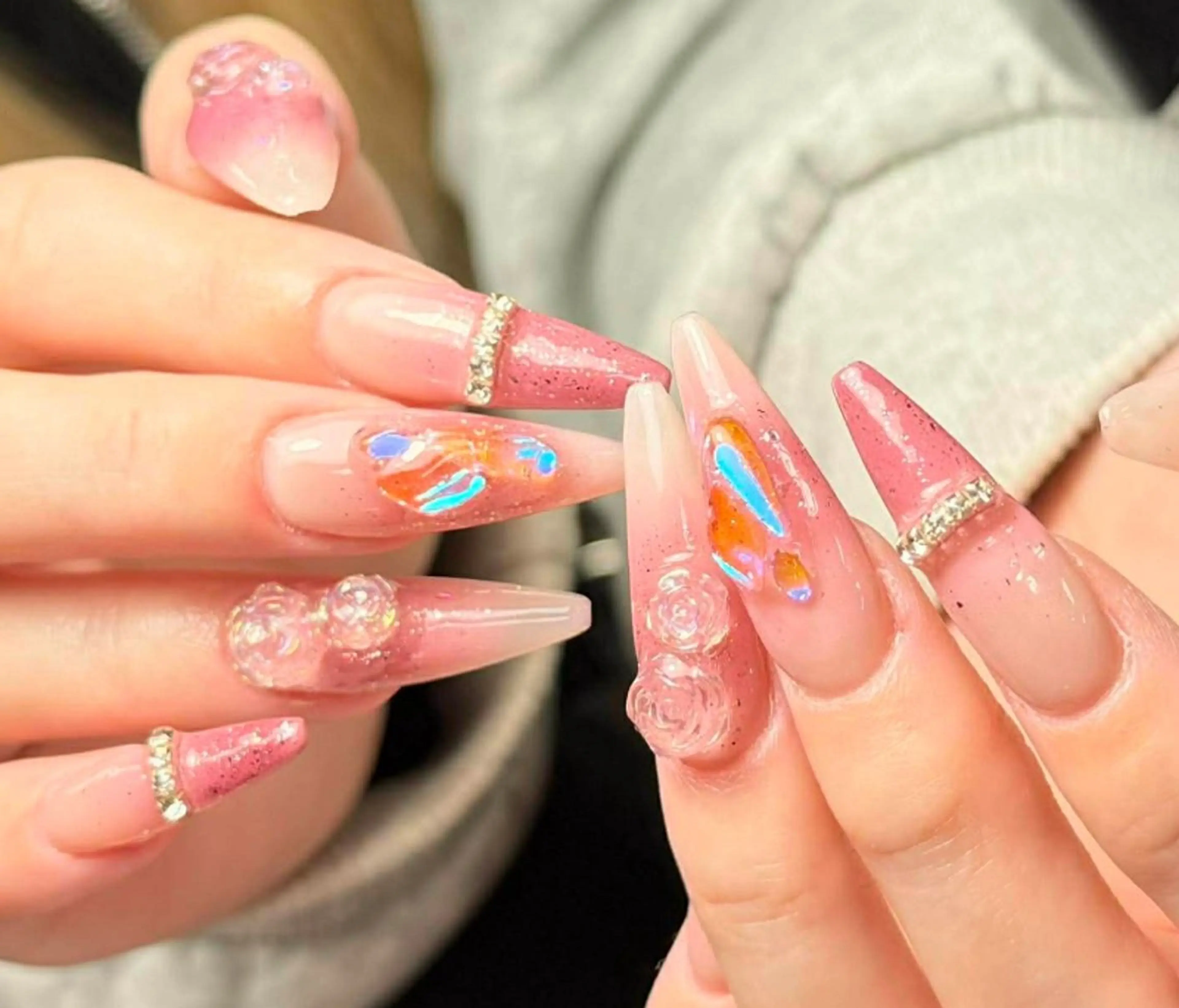 ネイル 韓国ネイル 持ち込み ニュアンスネイル ネイルチップ ハンドネイル Tini ANA.CHUOのネイルデザイン