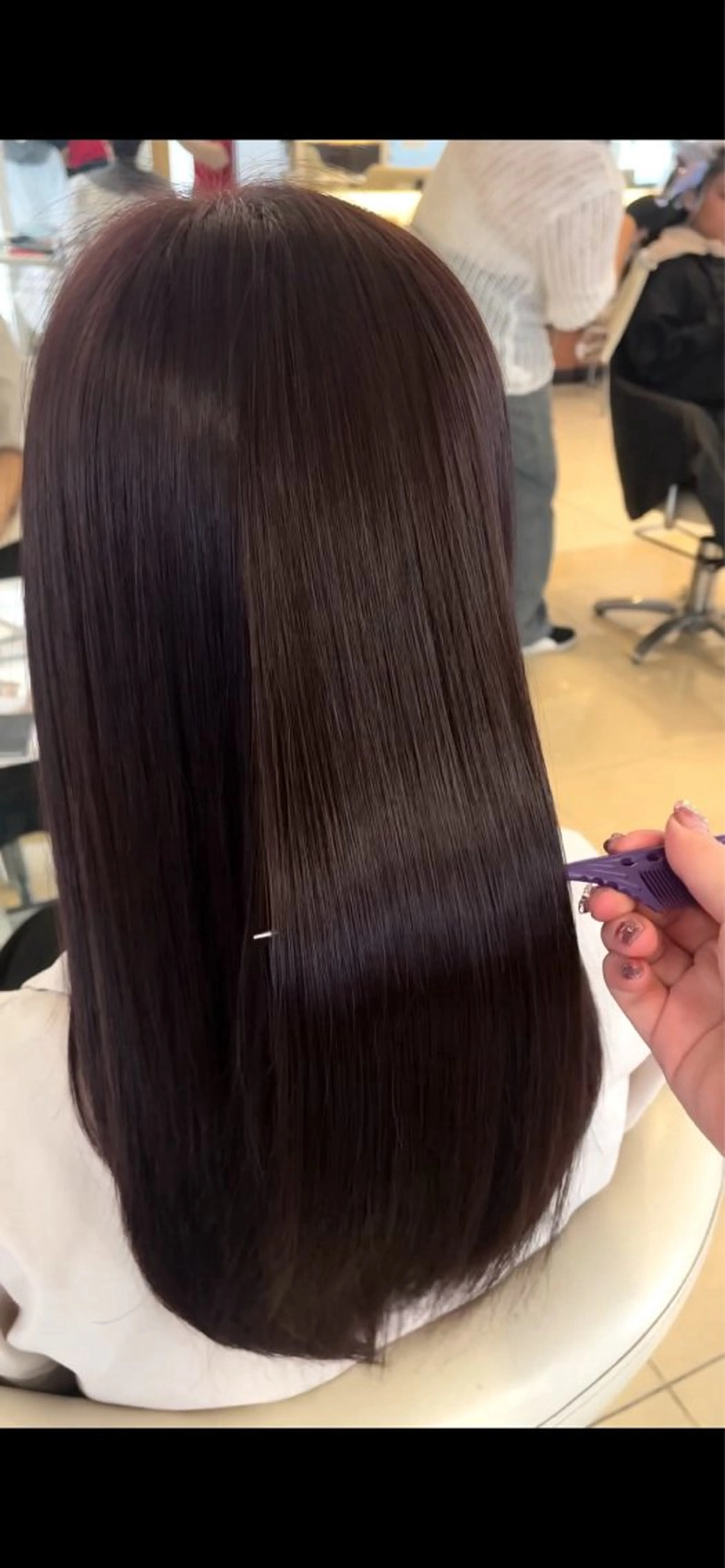 ロング ヘアカラー トリートメント 💗透明感カラー💗 にしぞえ ななみのヘアスタイル