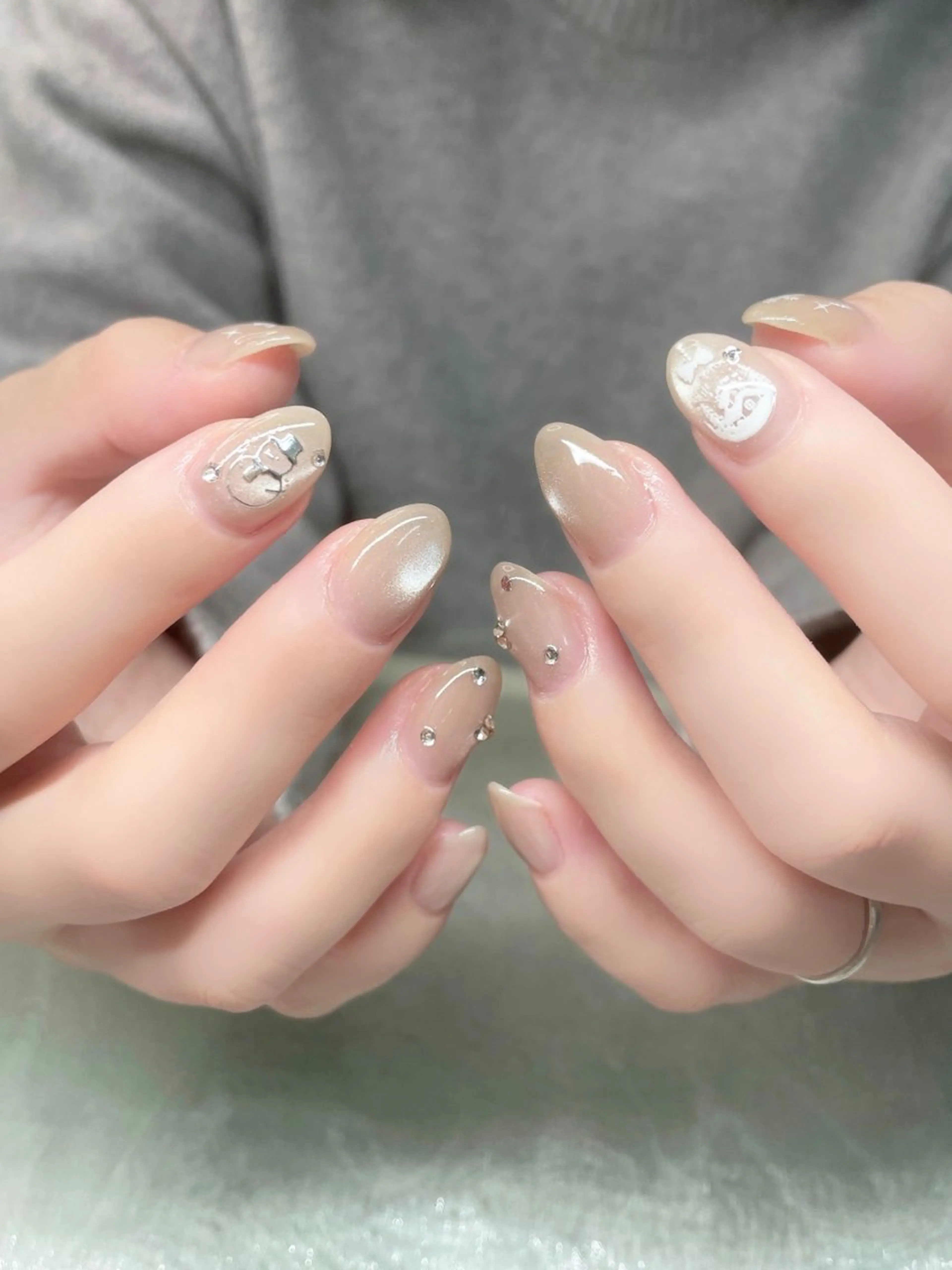 ネイル ストーンネイル ハンドネイル Nailist suzuのネイルデザイン