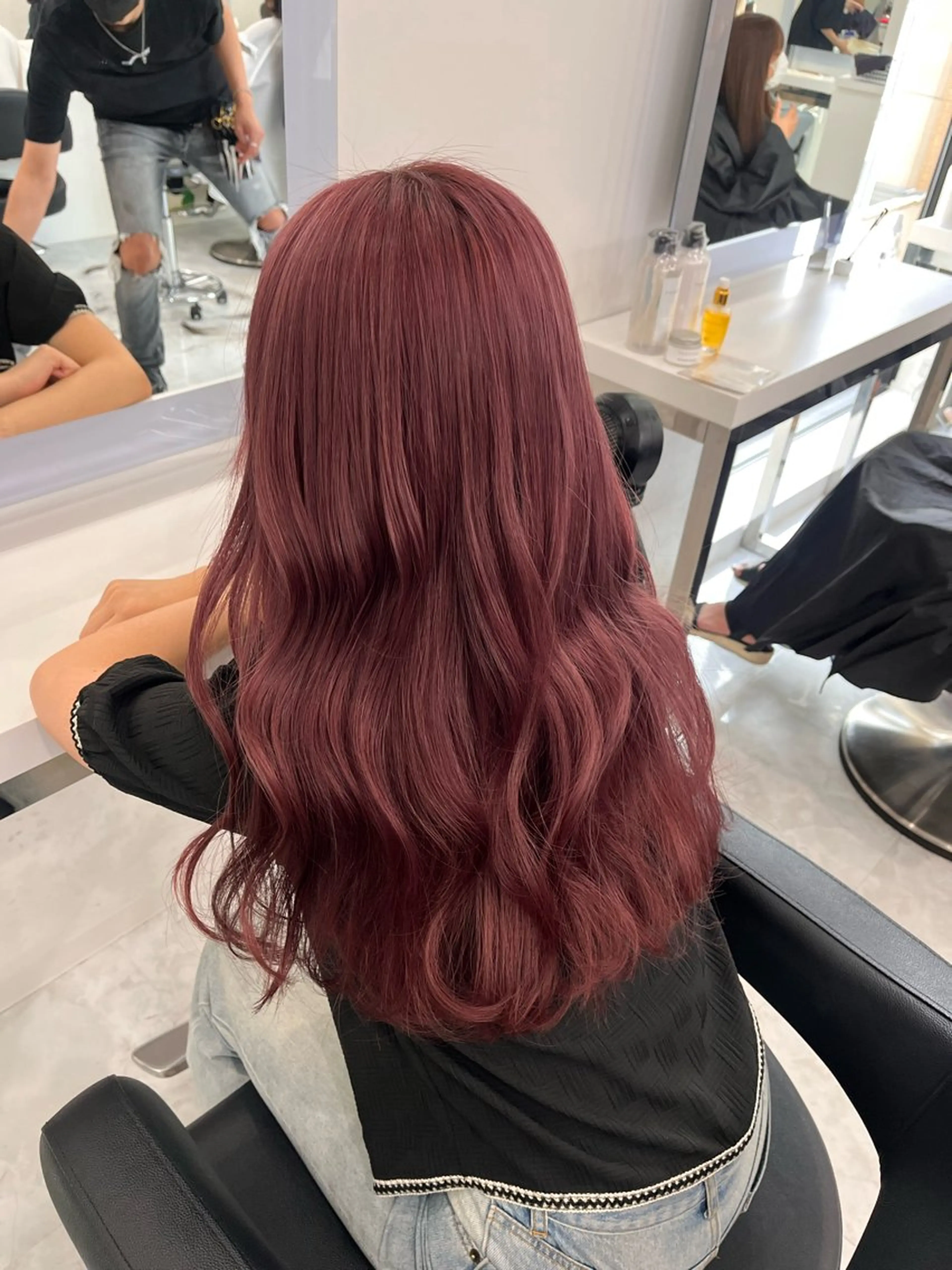 セミロング カラー 大人っぽ♡上品な暖色 ♡ブリーチなし♡のヘアスタイル