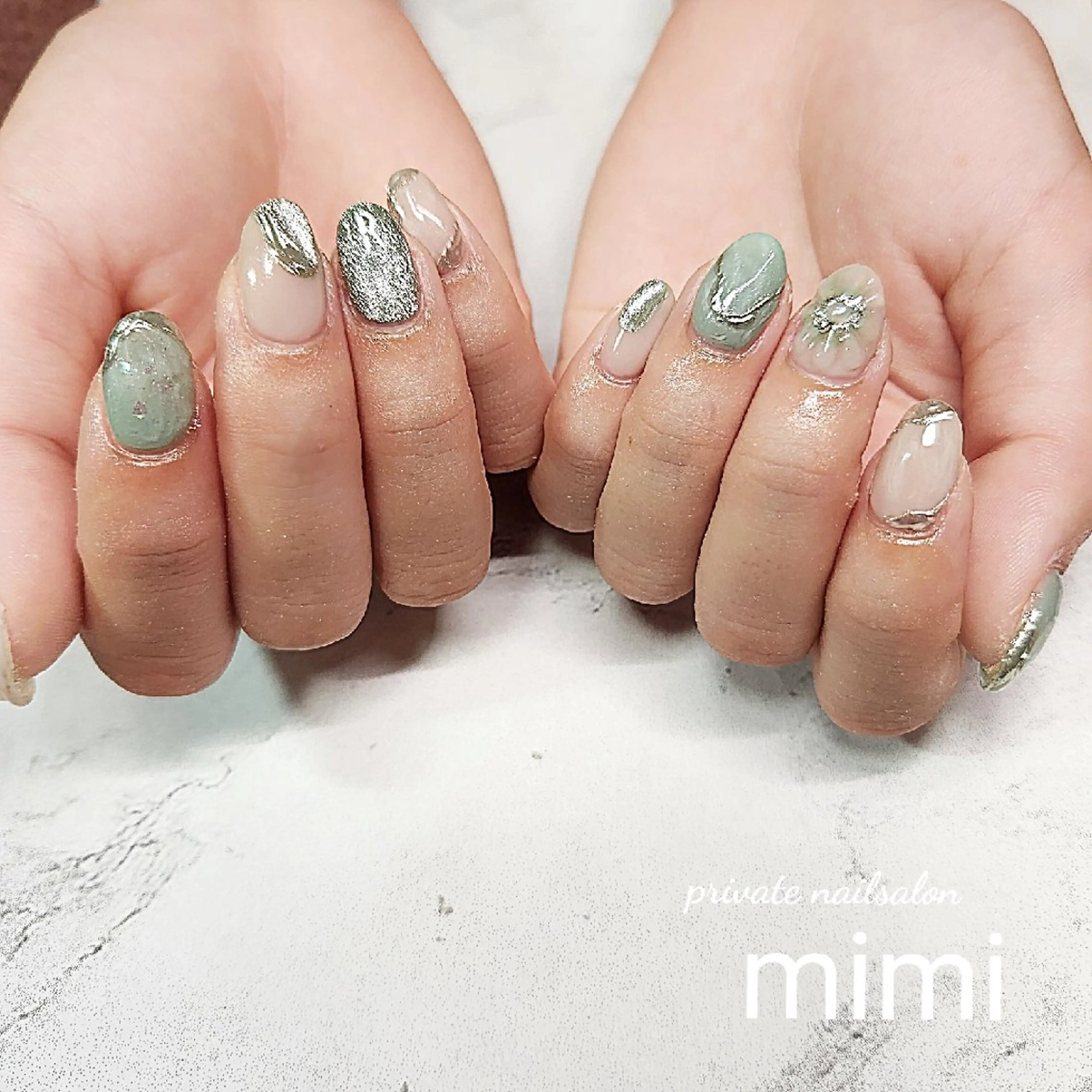 ネイル フラワーネイル 持ち込み ニュアンスネイル ぷっくりネイル ハンドネイル 博多ネイル ｍｉｍｉのネイルデザイン