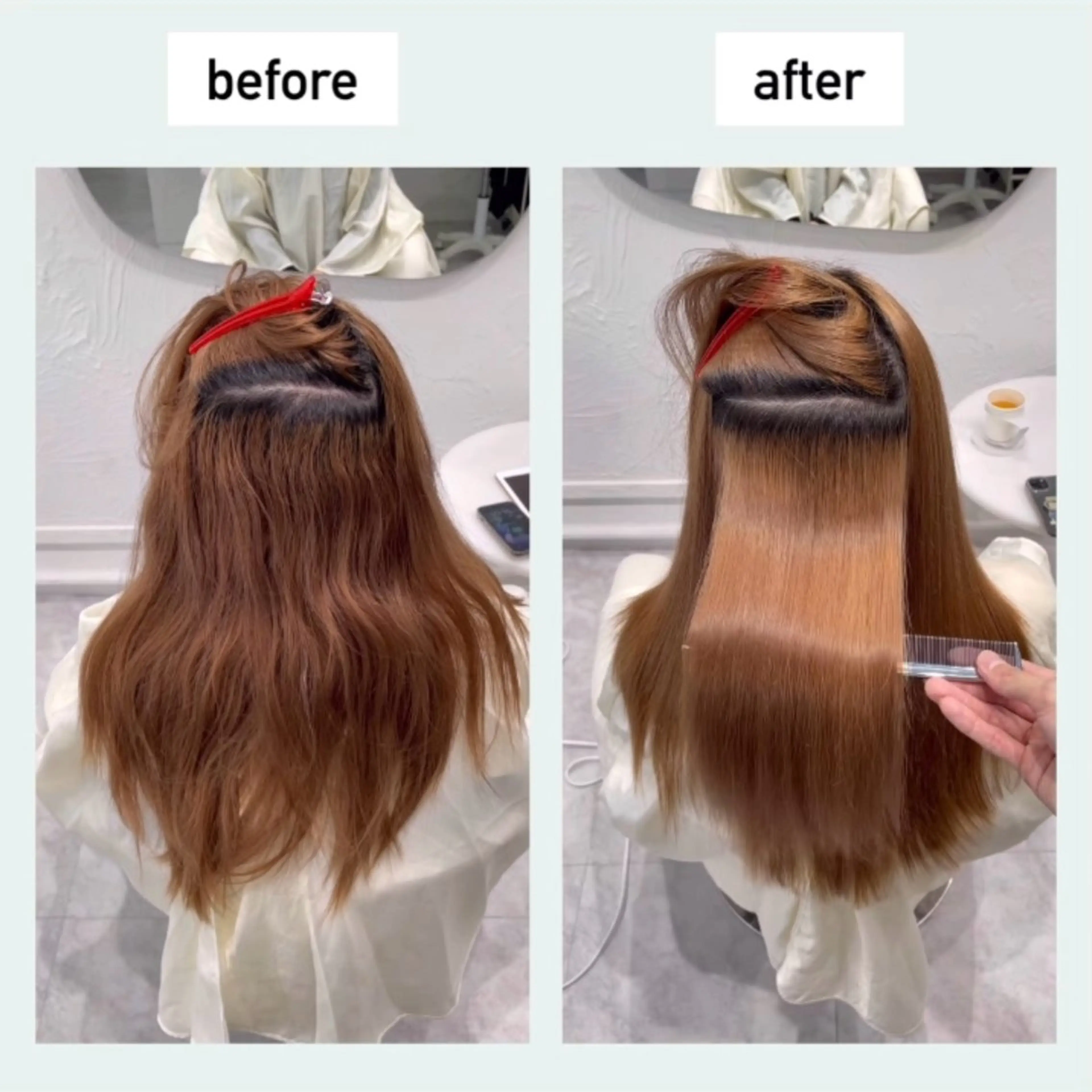 専門家の縮毛矯正+カット+TRの写真