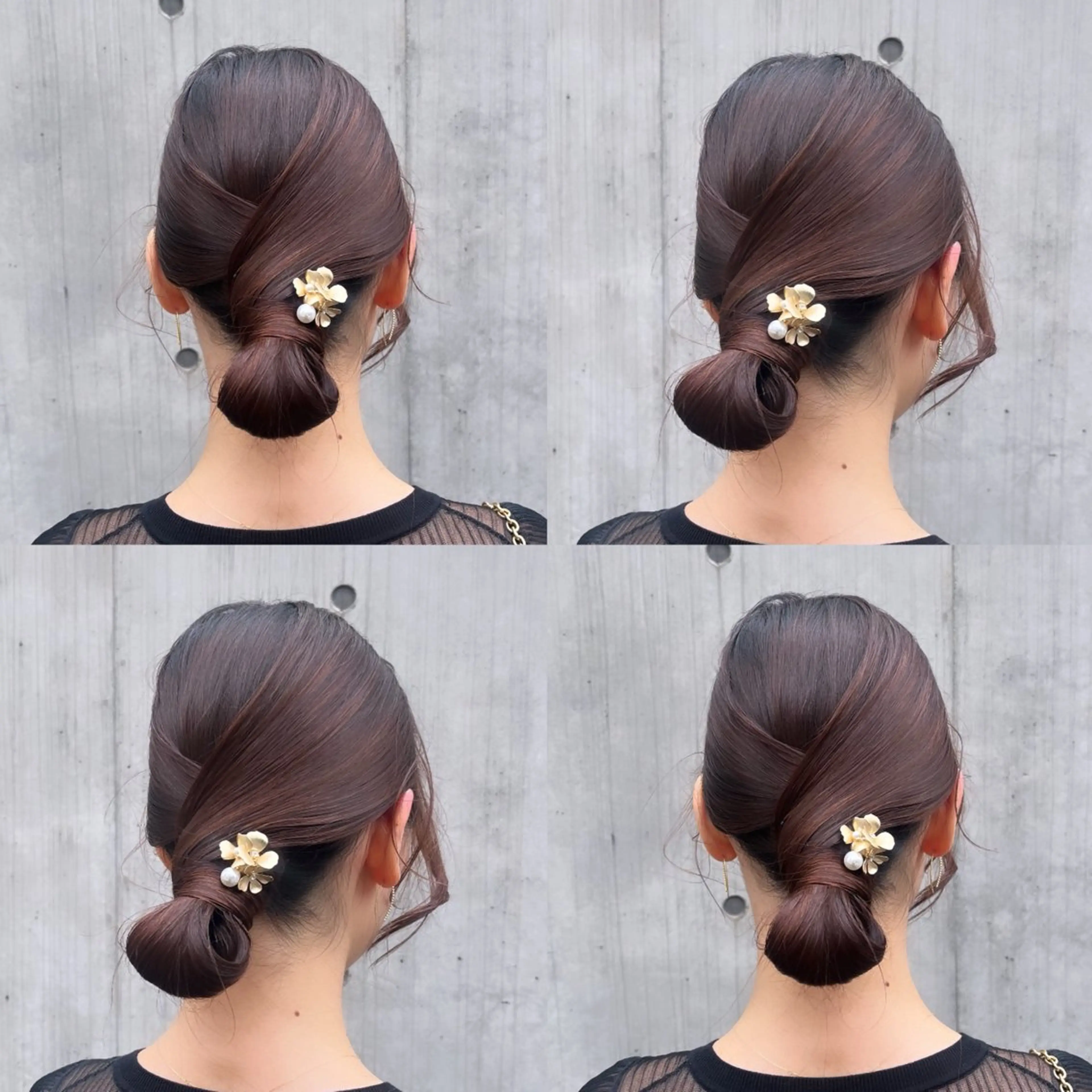 ヘアアレンジ お団子ヘア 結婚式・ブライダル カジュアルを女っぽく 𝗮𝘆𝗮𝗰𝗼のヘアスタイル