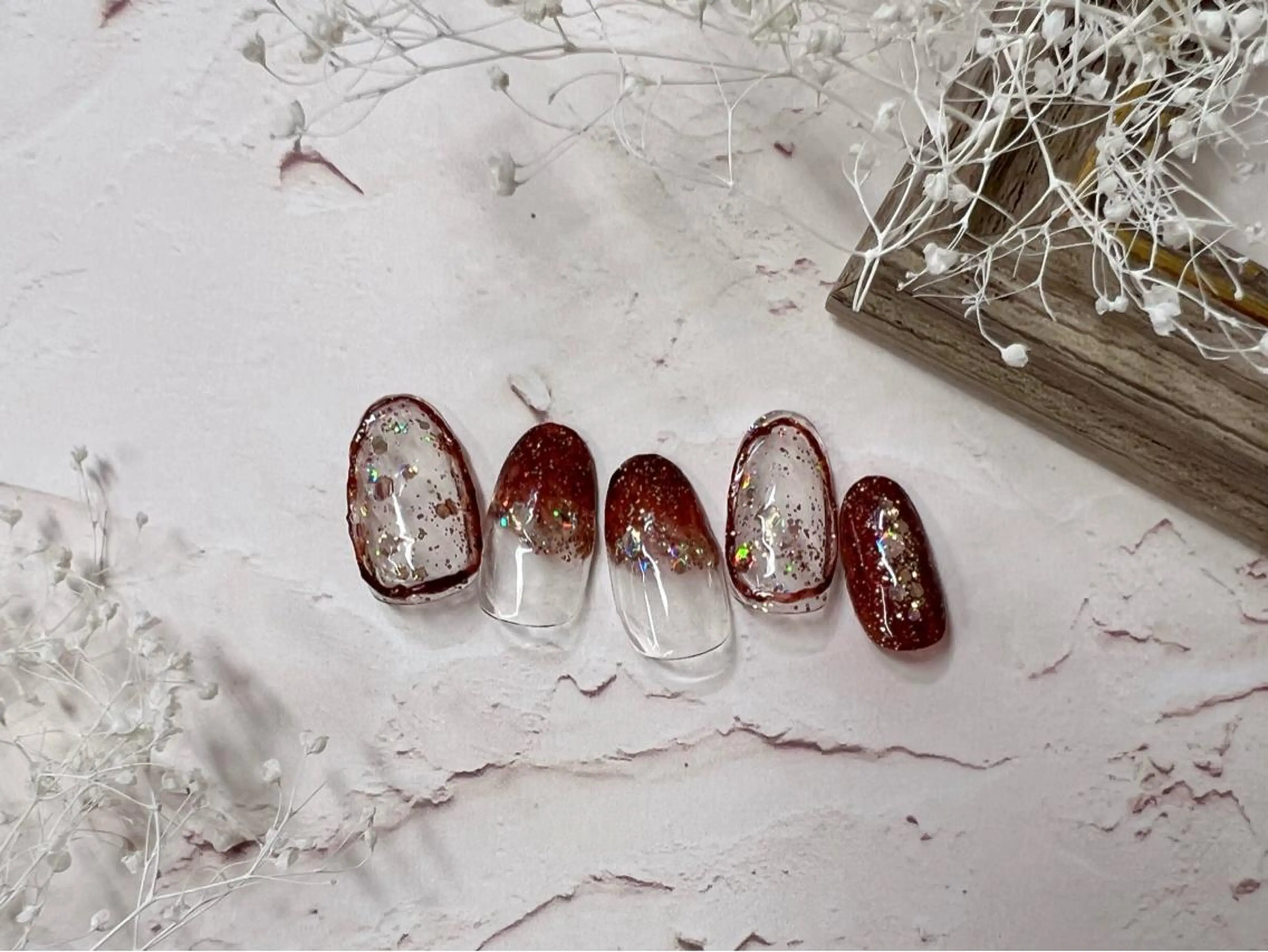 ミディアム ネイル ハンドネイル プティリボン 武蔵小金井店のネイルデザイン