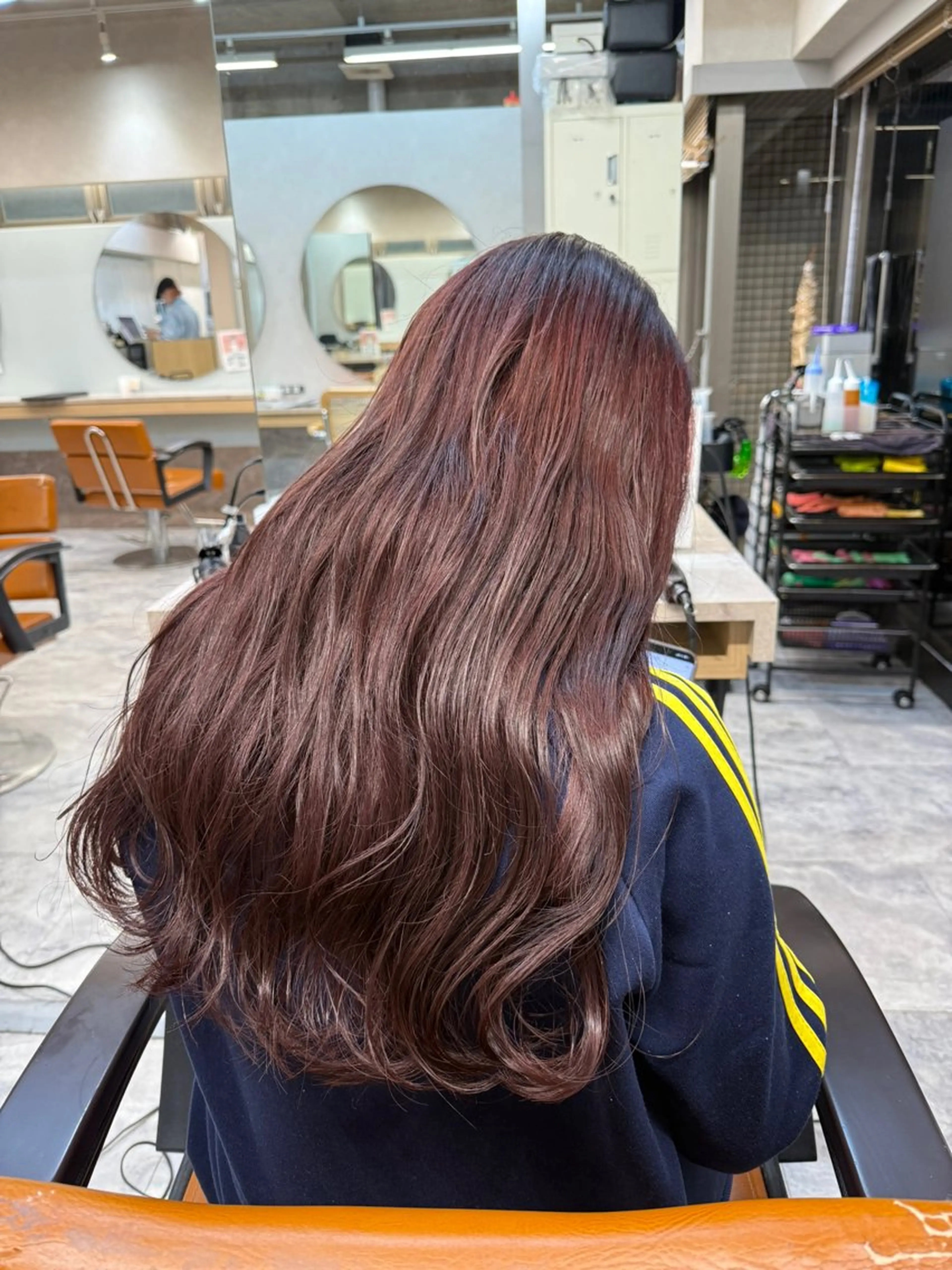 ロング ピンクブラウン カット ヘアカラー トリートメント SHIORI/ ベージュカラー/ボブのヘアスタイル