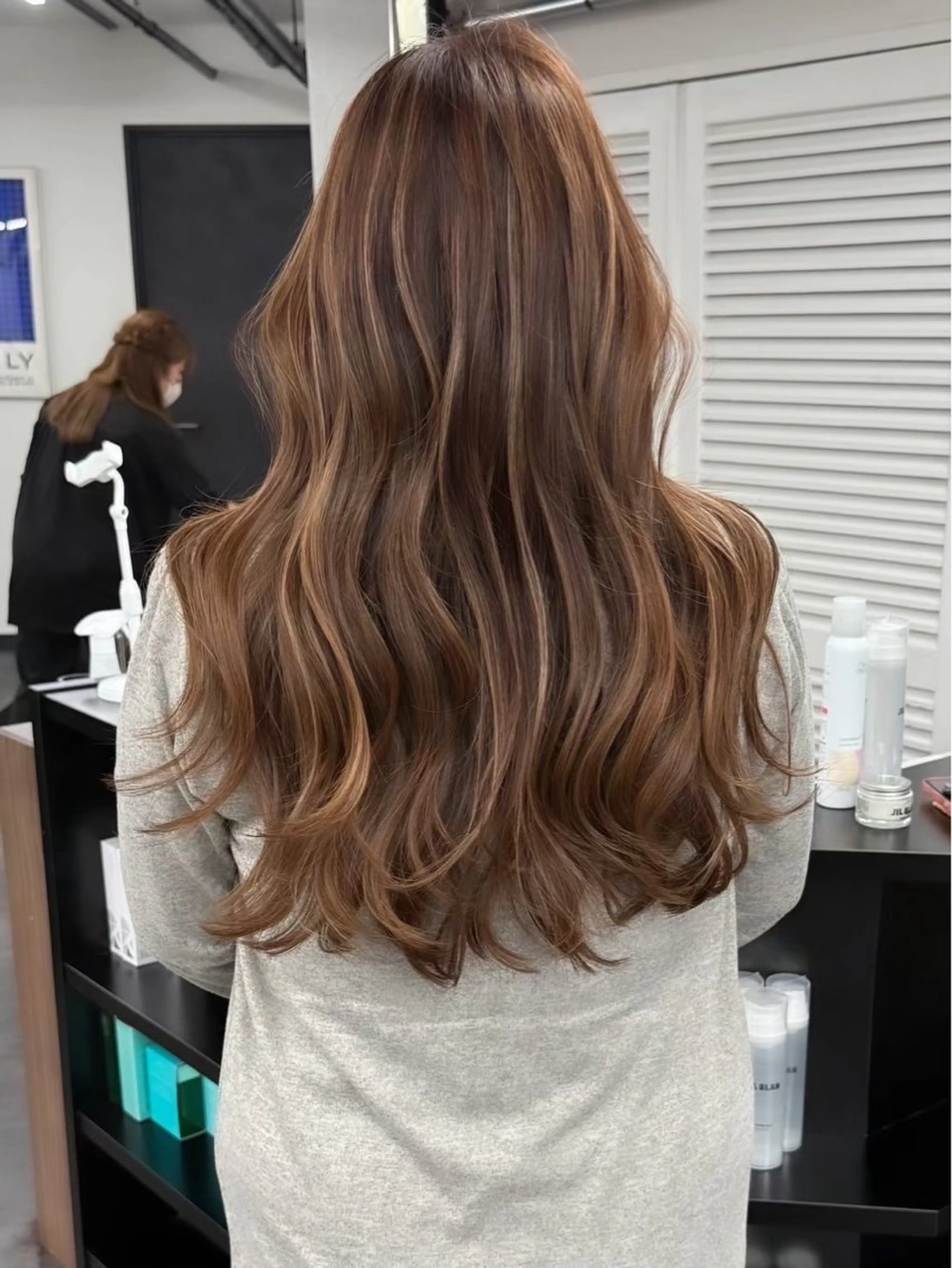 ロング カラー ヘアカラー ハイライト/レイヤー 河原町/Manatoのヘアスタイル
