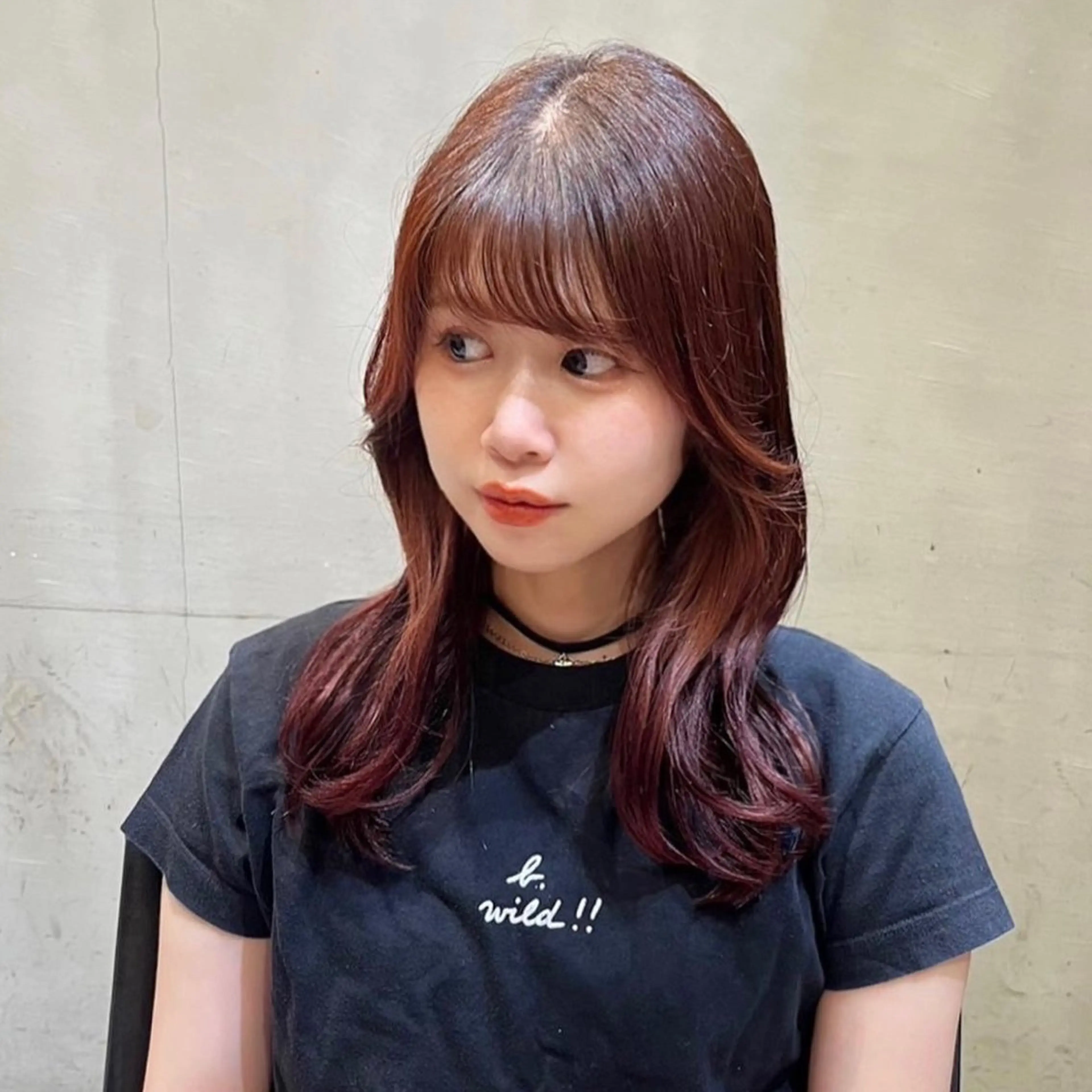 セミロング カラー ninaアイドル前髪 ×透明感🎀のヘアスタイル