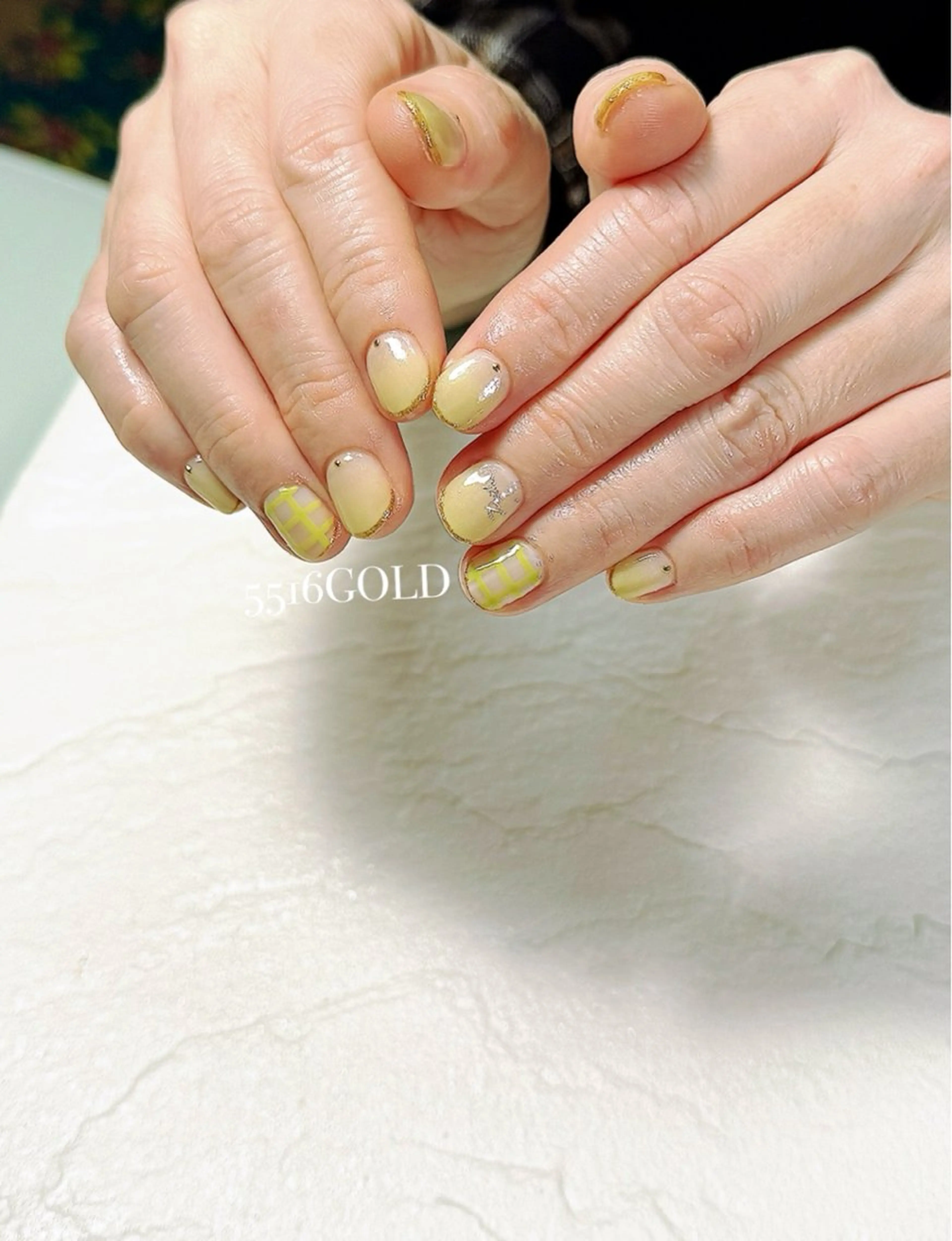 ネイル アートネイル ラメ(グリッター) 持ち込み ピスタチオネイル 💎5516 MACHIKOのネイルデザイン