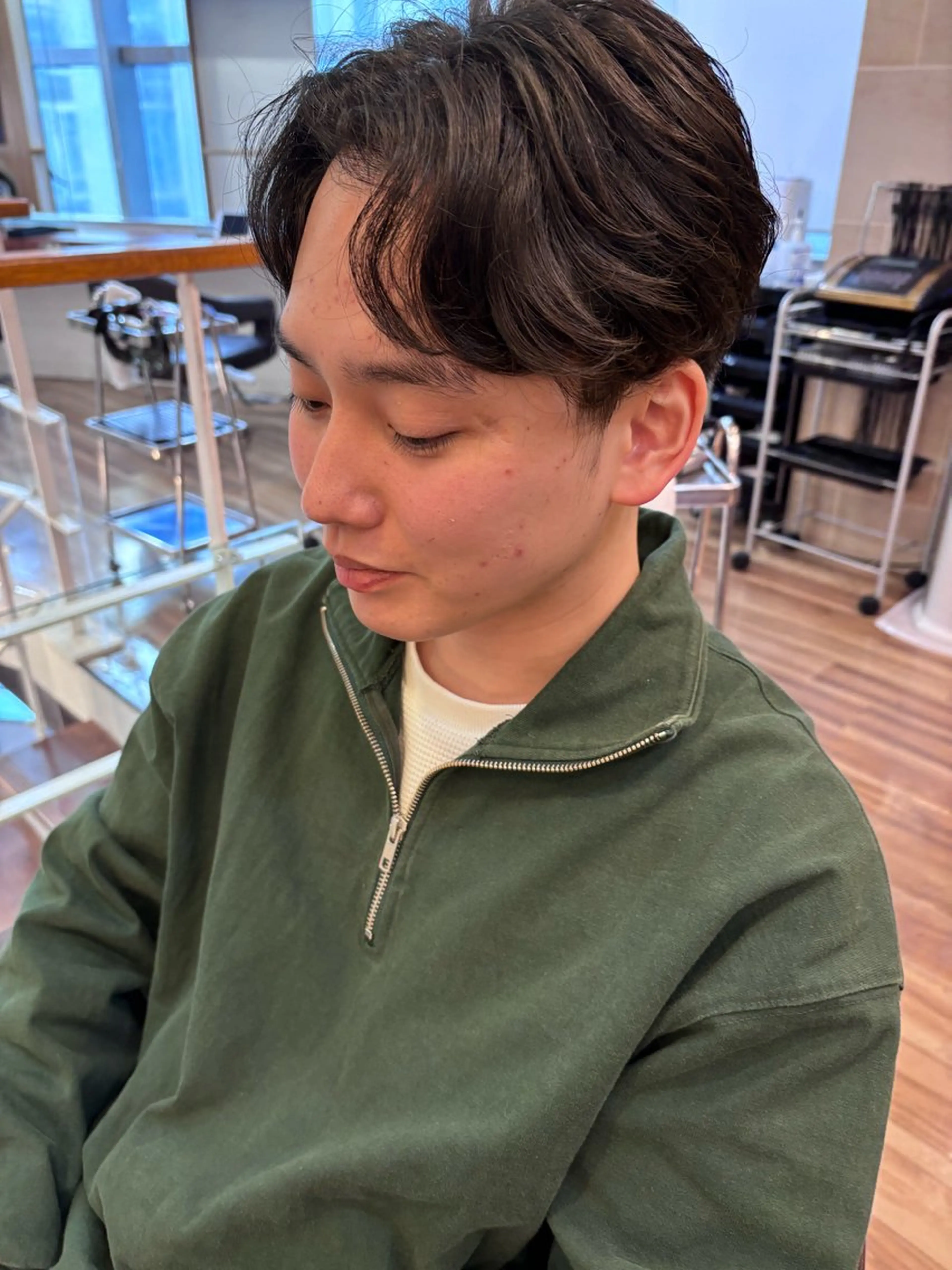 パーマ メンズ カット パーマ しみず さくら🌸のヘアスタイル