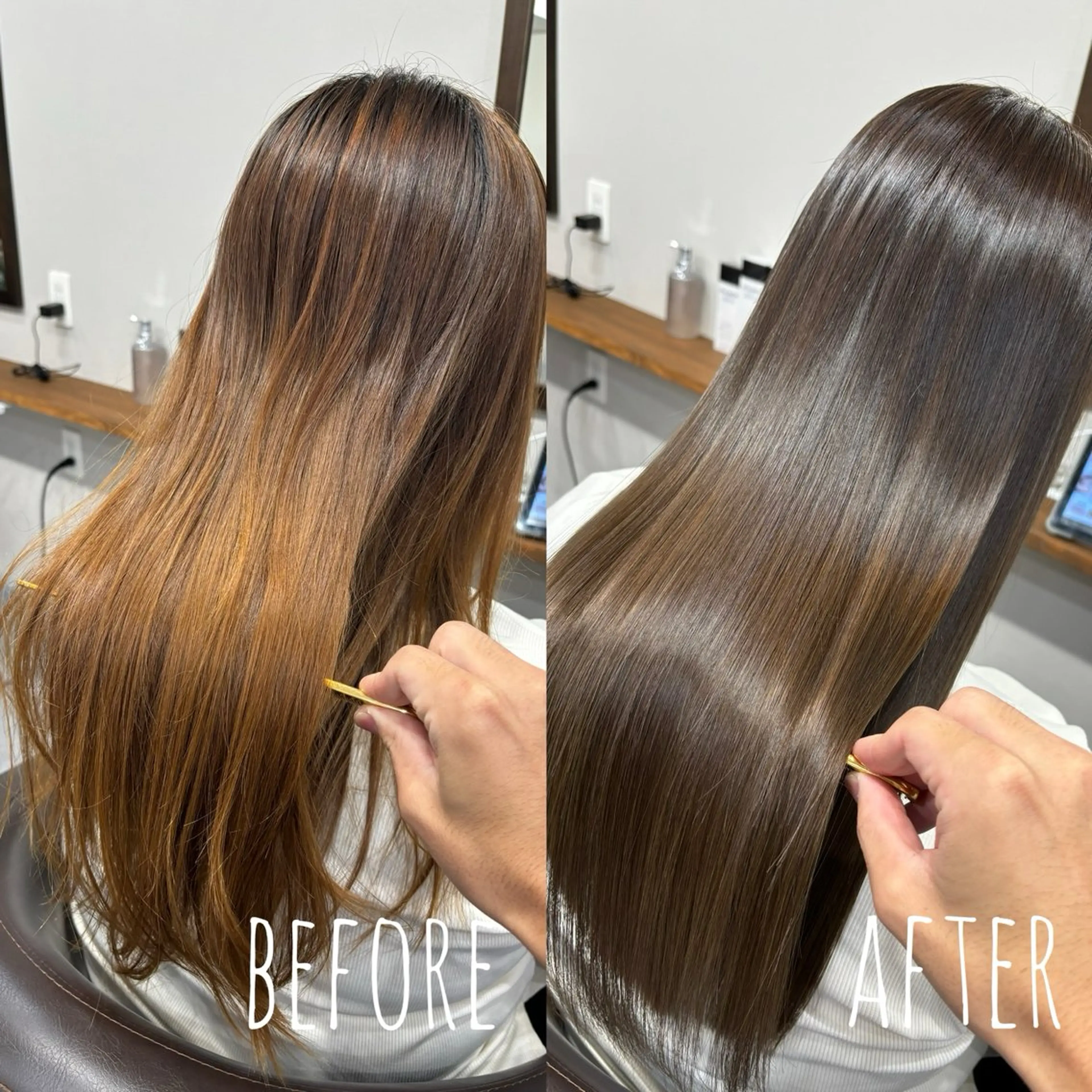 ロング カット ヘアカラー トリートメント 縮毛矯正、髪質改善／ 松田 龍之介のヘアスタイル