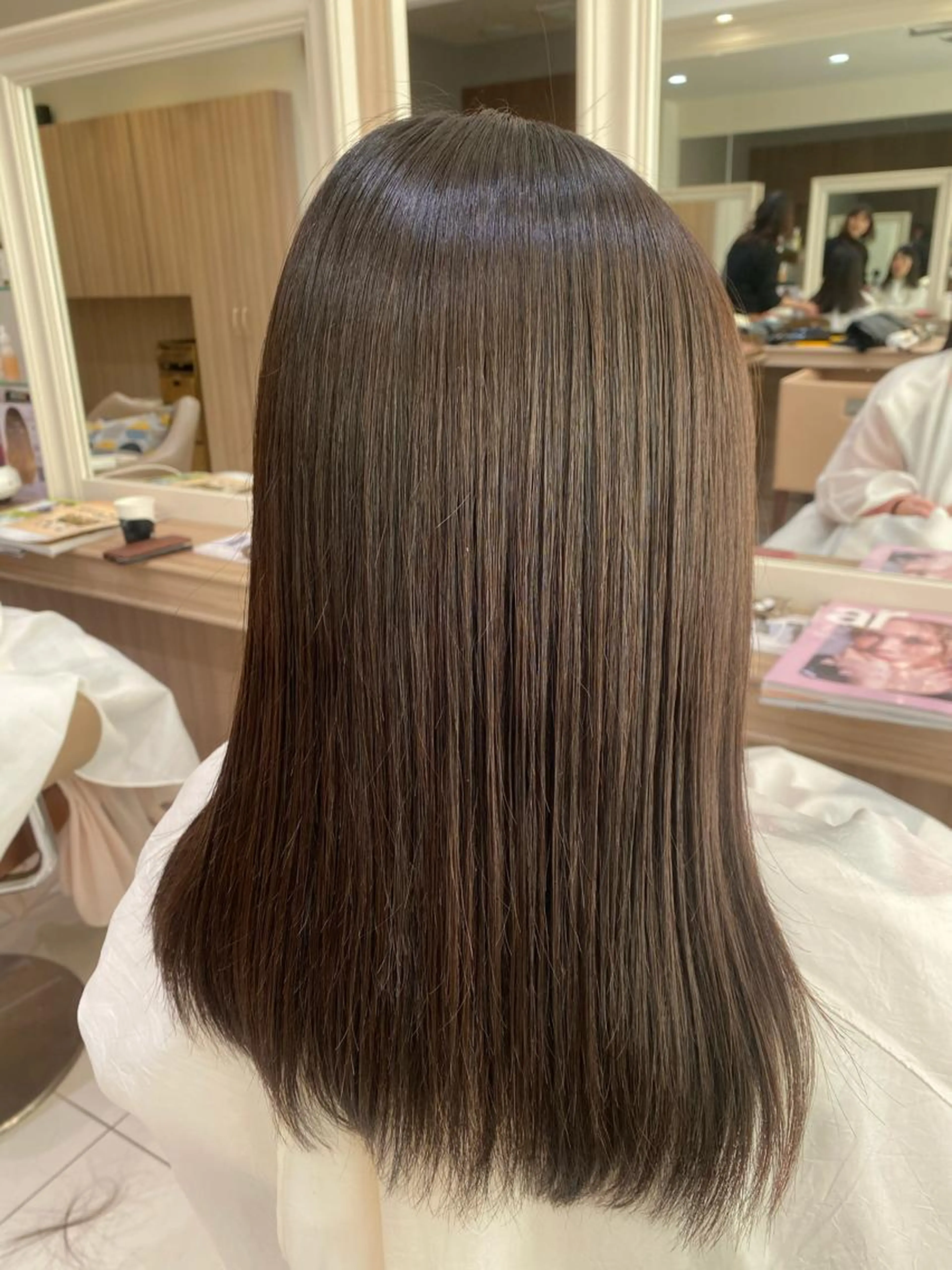 【当日予約OK✂︎】イノアカラー+システムトリートメントのセットメニュー。しっとりツヤツヤでダメージ少なめ臭い無し。の写真