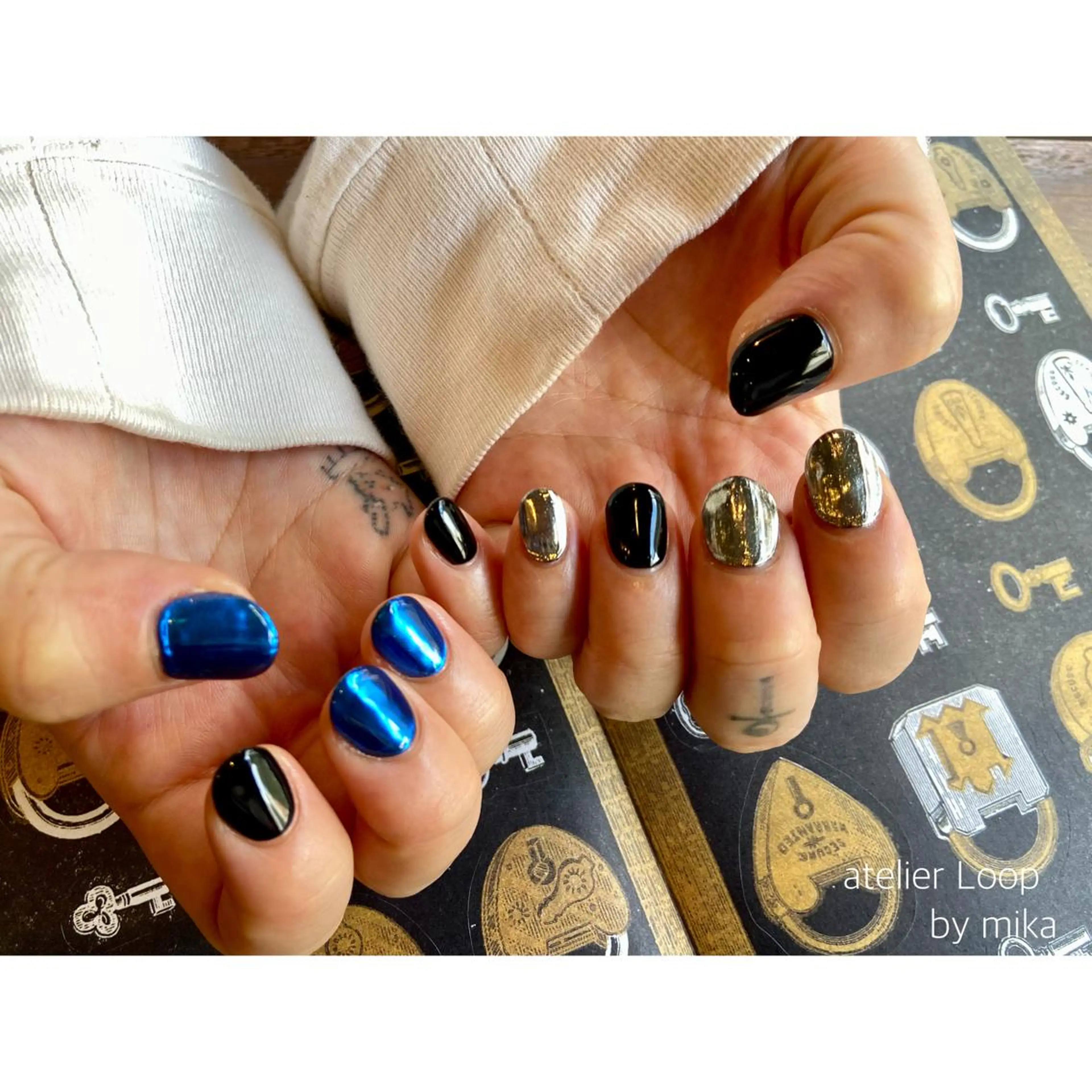 ネイル ミラーネイル ワンカラーネイル ハンドネイル atelier Loop♪MIKAのネイルデザイン