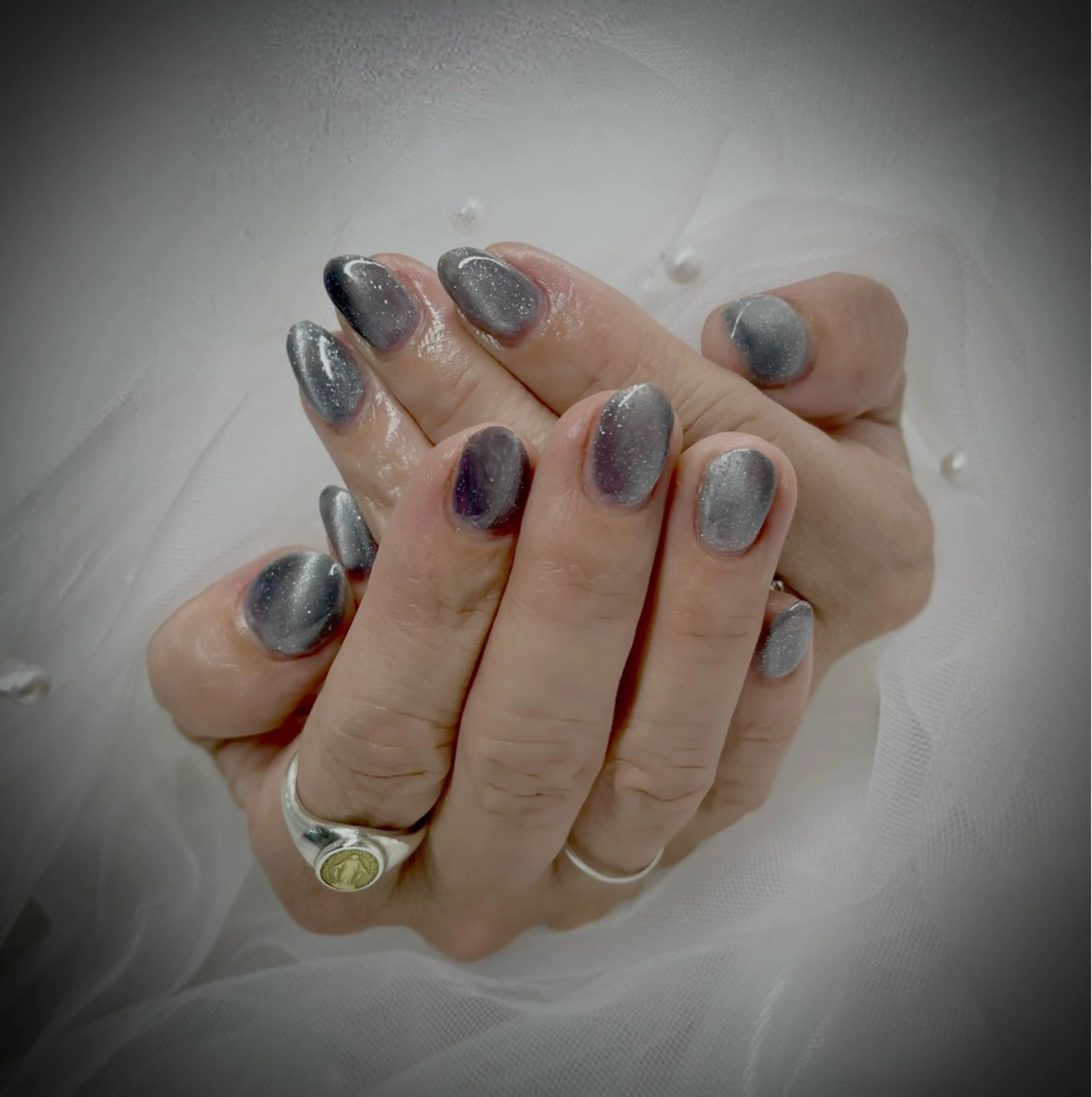 ネイル マグネットネイル マグネットワンカラー ワンカラーネイル 桑田 あおいのネイルデザイン