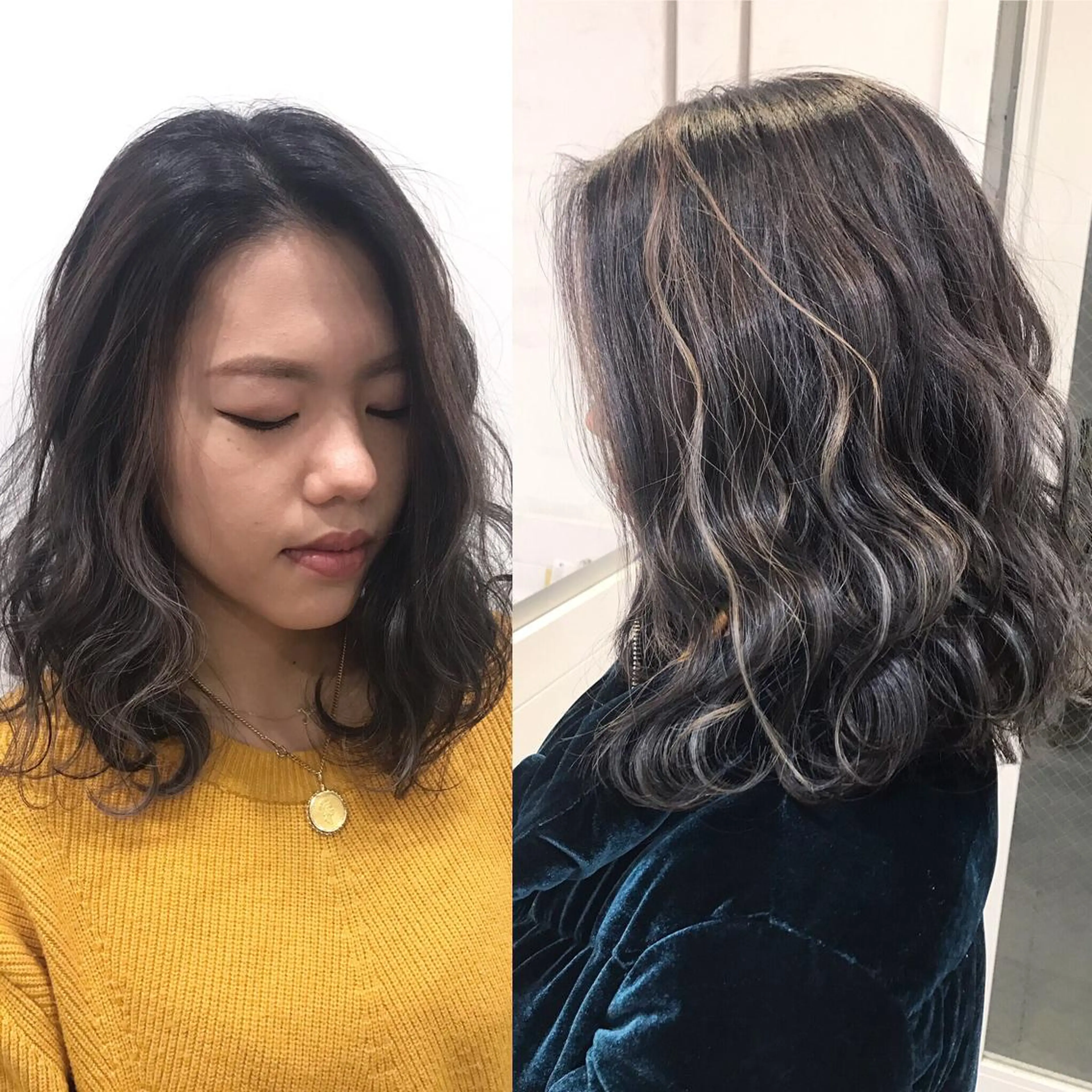 ミディアム カラー ヘアアレンジ ヘアカラー トリートメント 縮毛矯正 髪質改善寺坂雄飛💐のヘアスタイル