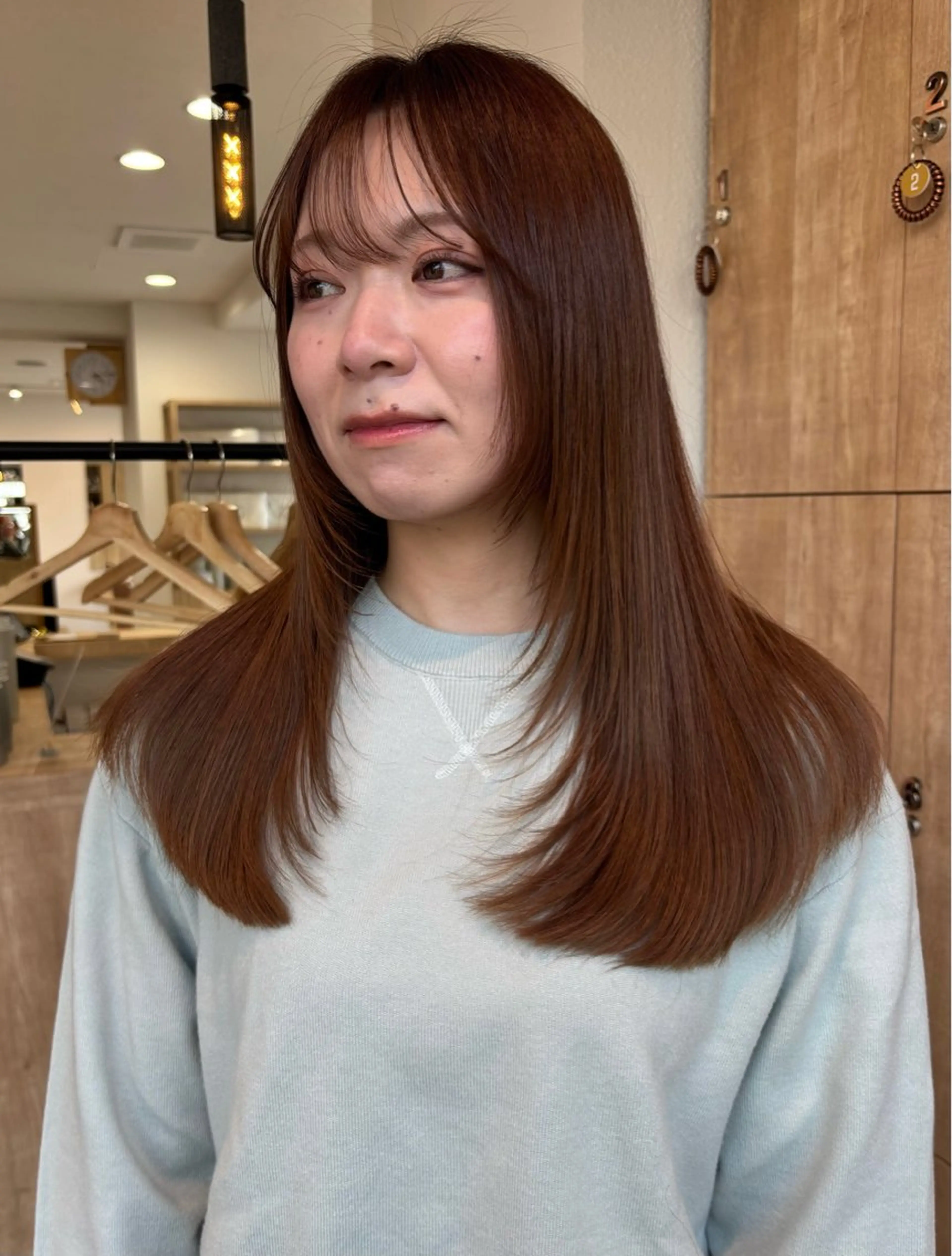 セミロング ヘアカラー 盛田 望来のヘアスタイル