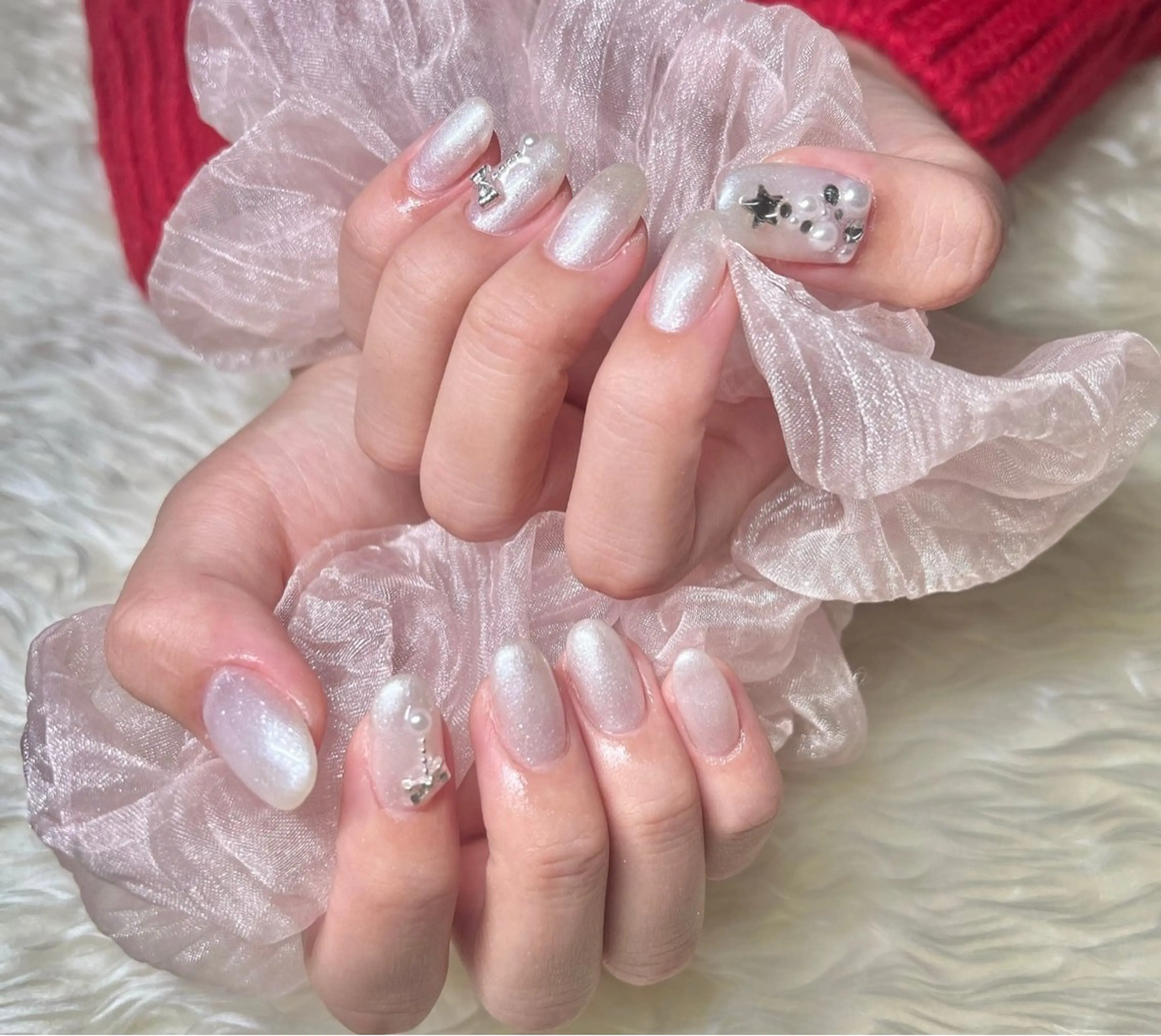 ネイル 長さ出し フレンチネイル ジェルネイル グラデーション ハート ハンドネイル Nail&eye Belire 新宿のネイルデザイン