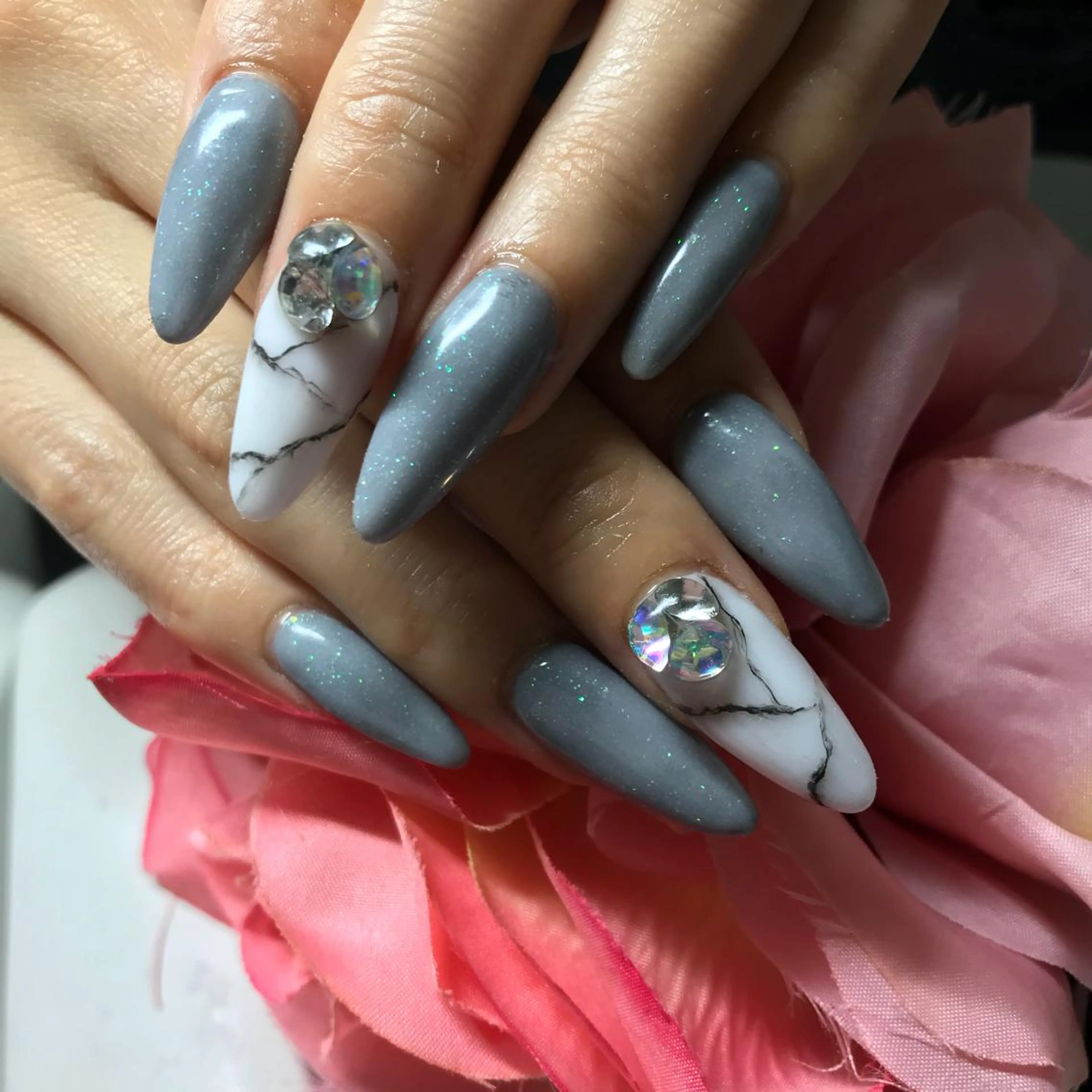 セミロング ネイル アートネイル ハンドネイル 《LB》ラブリエ Nail&eyeのマツエク・マツパデザイン