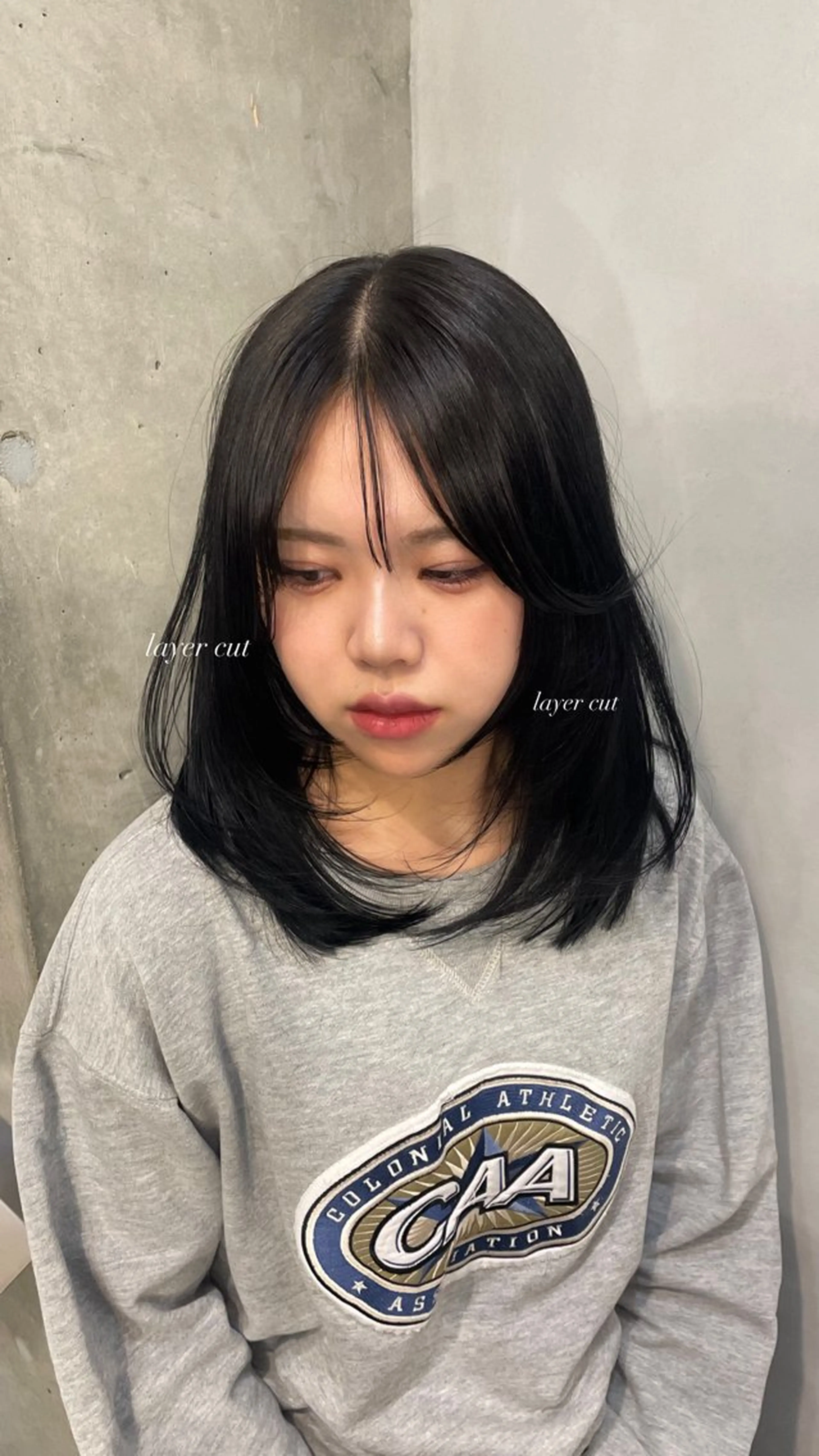 ミディアム レイヤーカット 梅田美容師 nao🐈‍⬛のヘアスタイル