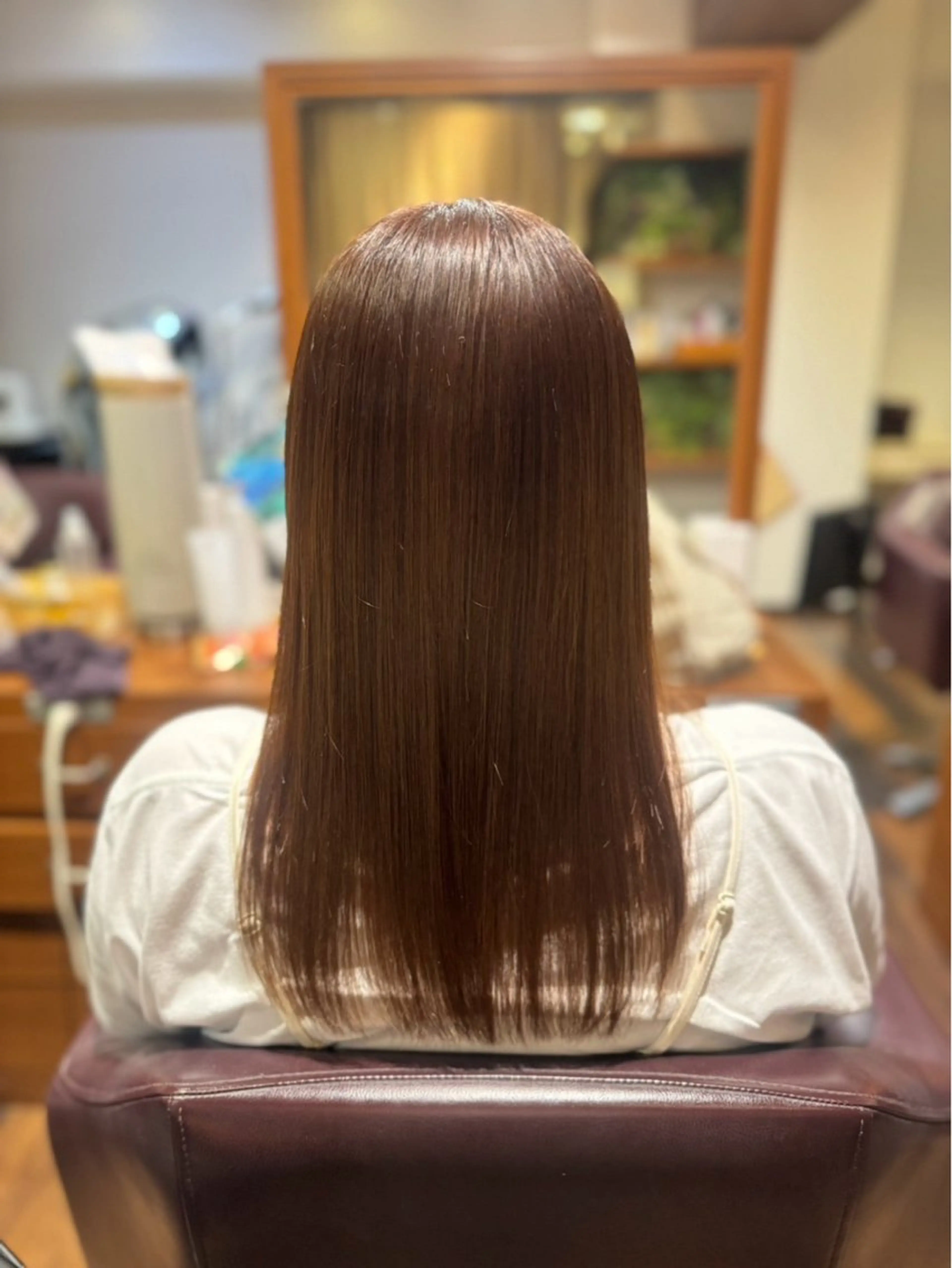 セミロング 縮毛矯正 やなぎさわ はるなのヘアスタイル