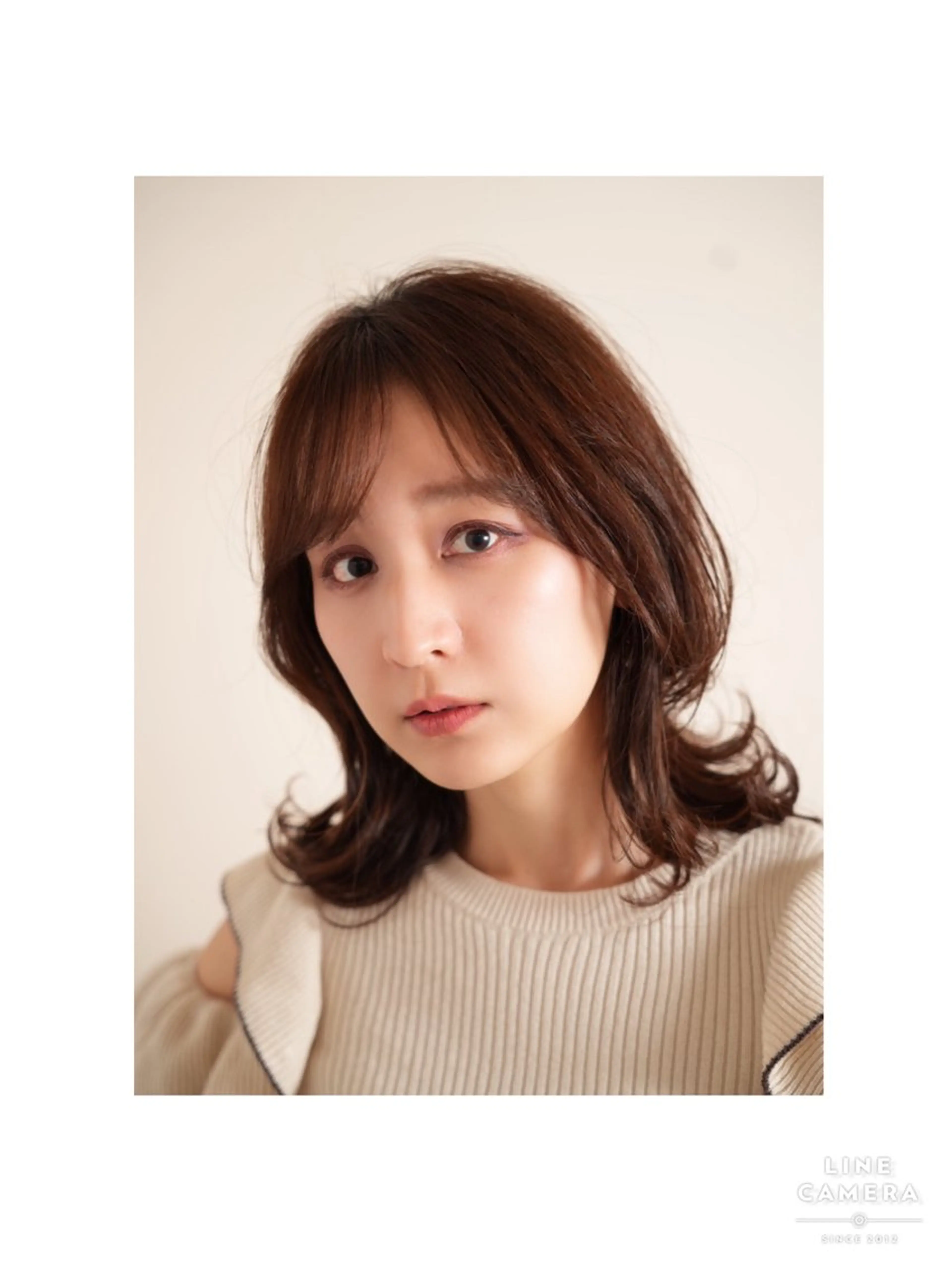 セミロング 韓国風ヘア レイヤーカット ウルフカット カット 金沢 広美のヘアスタイル