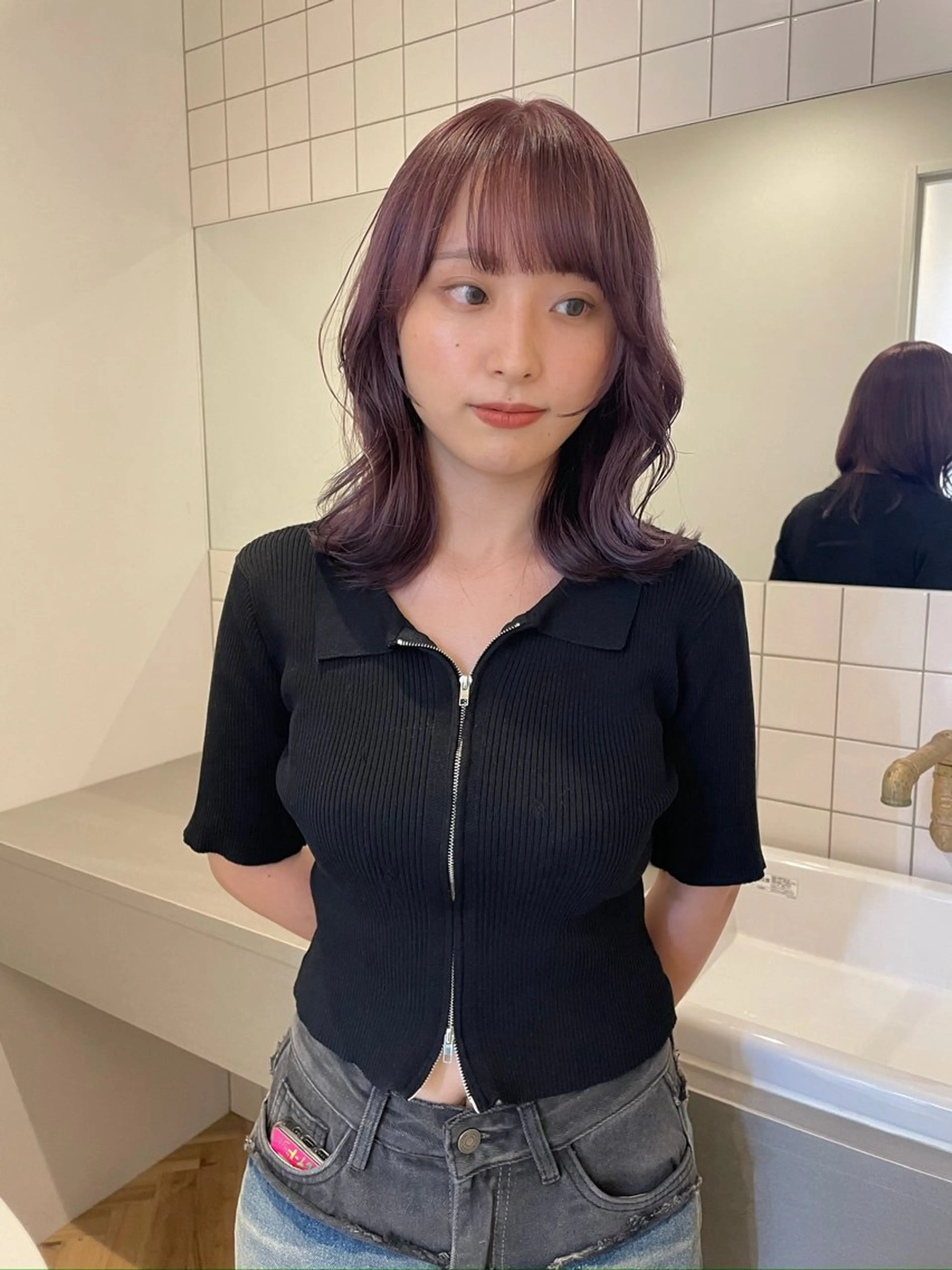 ミディアム ボブカットモデル/パ ーマ/harunaのヘアスタイル