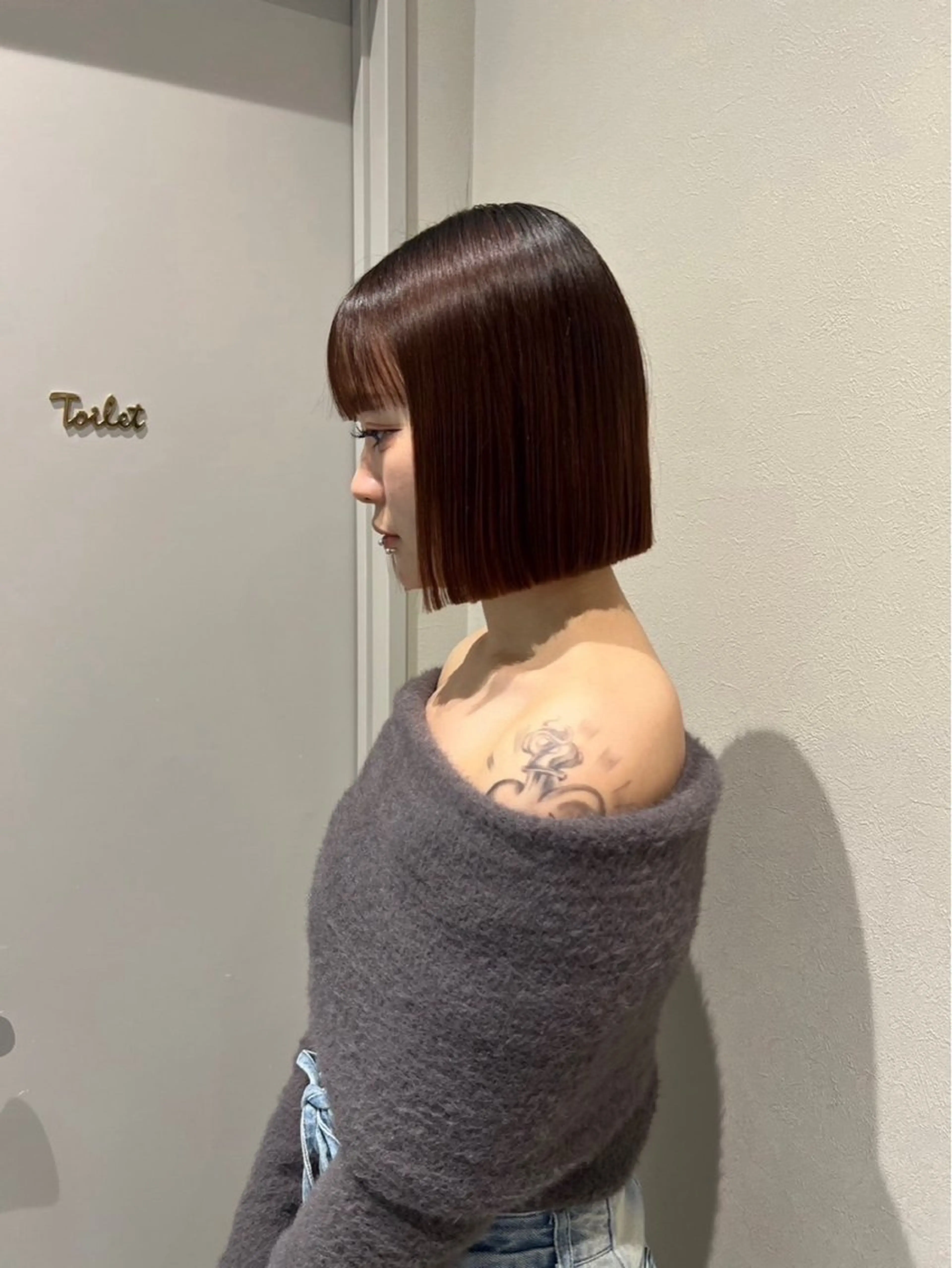 ミディアム 切りっぱなしボブ ボブ GEM/ hinanaのヘアスタイル
