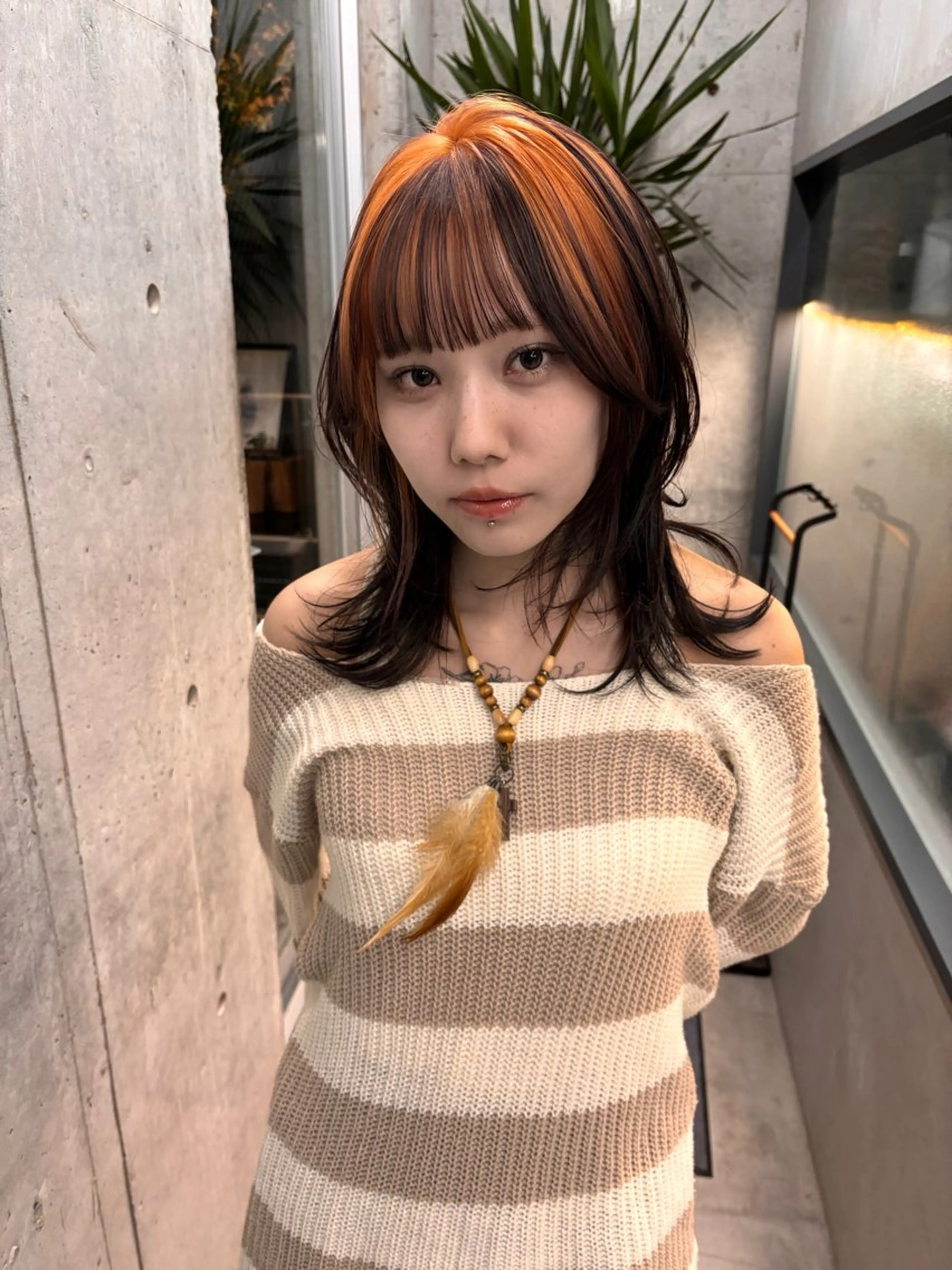 ミディアム カラー カット ヘアカラー トリートメント yuuna/ ハッシュカット🎀のヘアスタイル