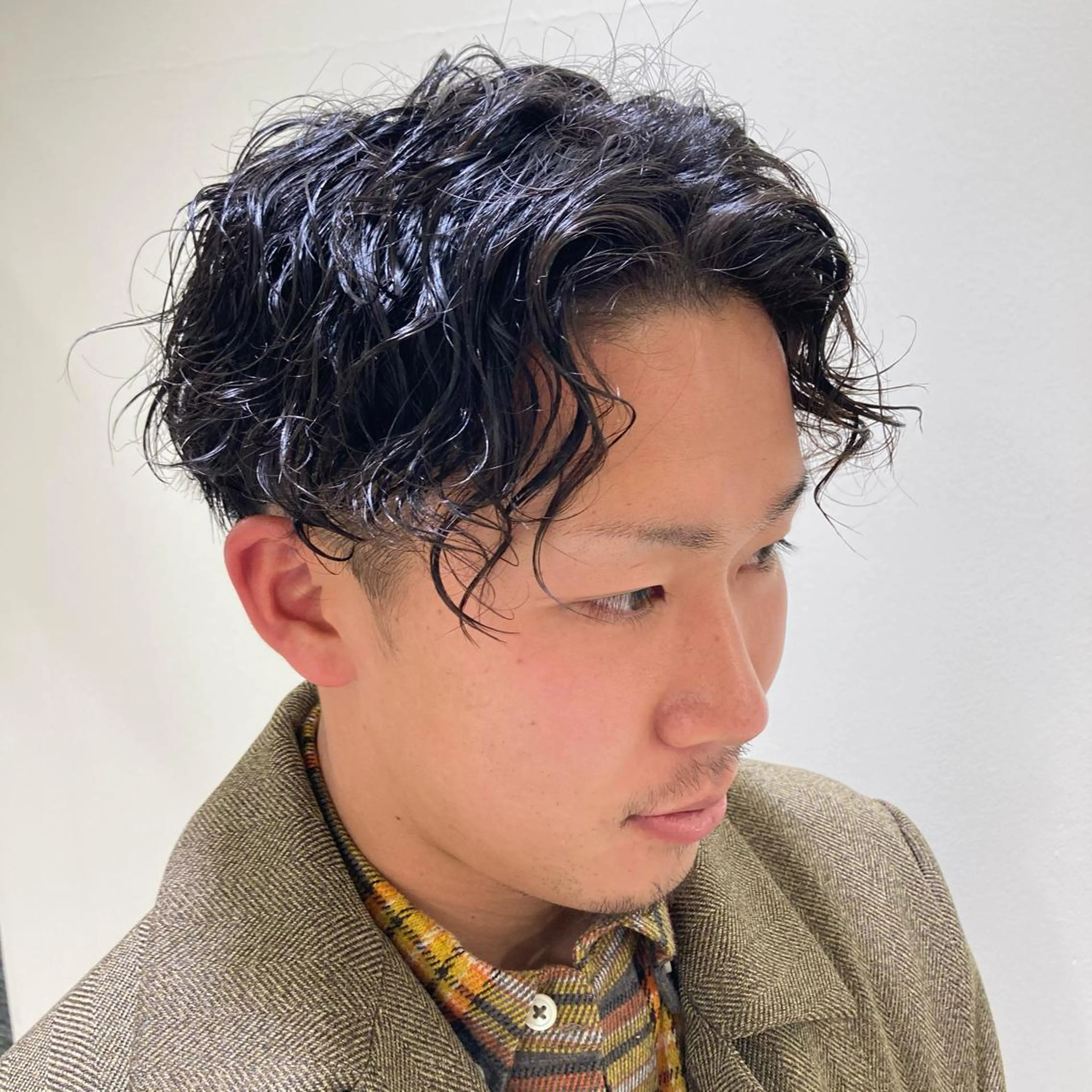 ショート パーマ メンズ センターパート メンズパーマ スパイラルパーマ メンズ専門💈中島 太一💈のヘアスタイル