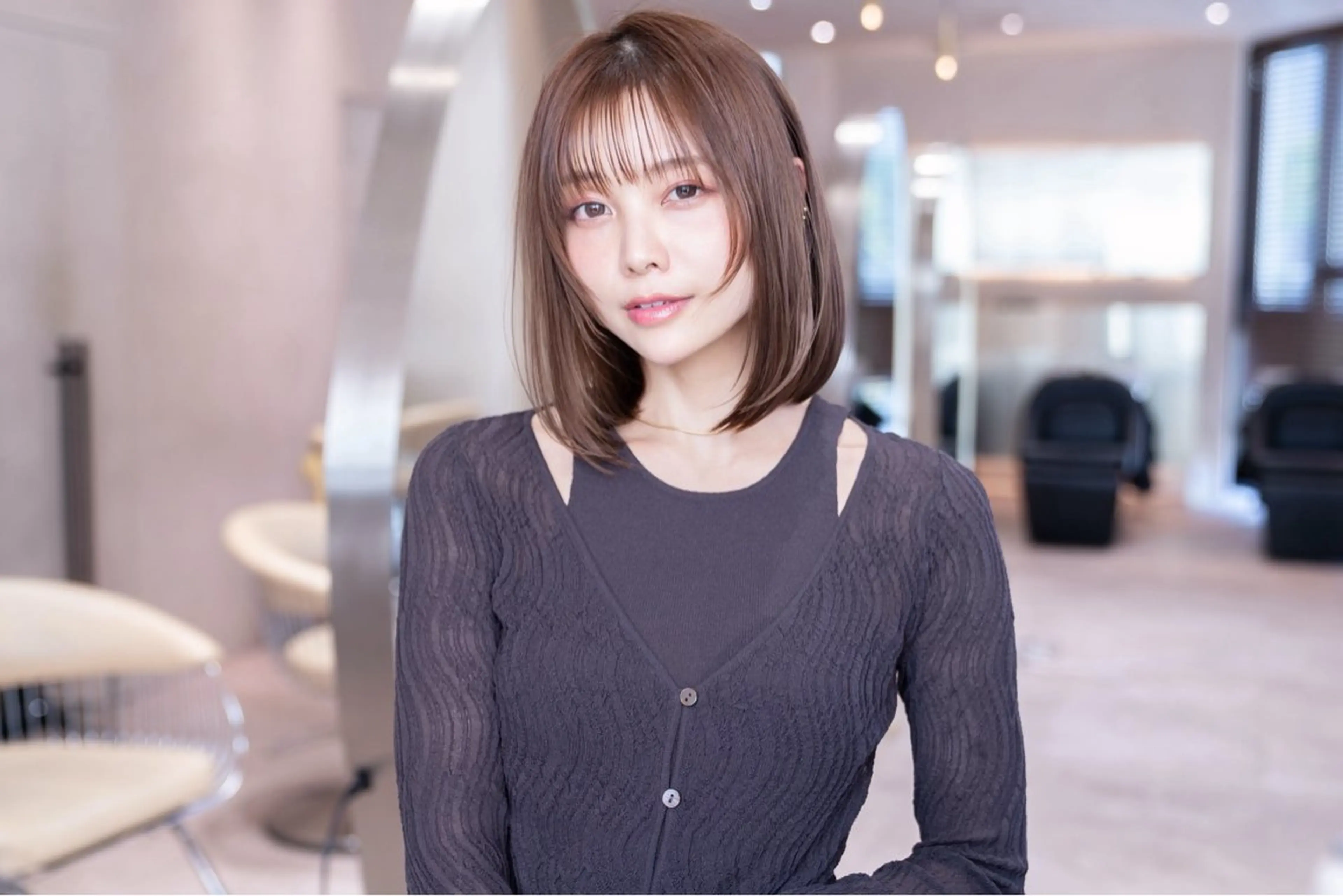 ミディアム 韓国風ヘア カット 韓国ヘア/レイヤー そーた/渋谷駅のヘアスタイル