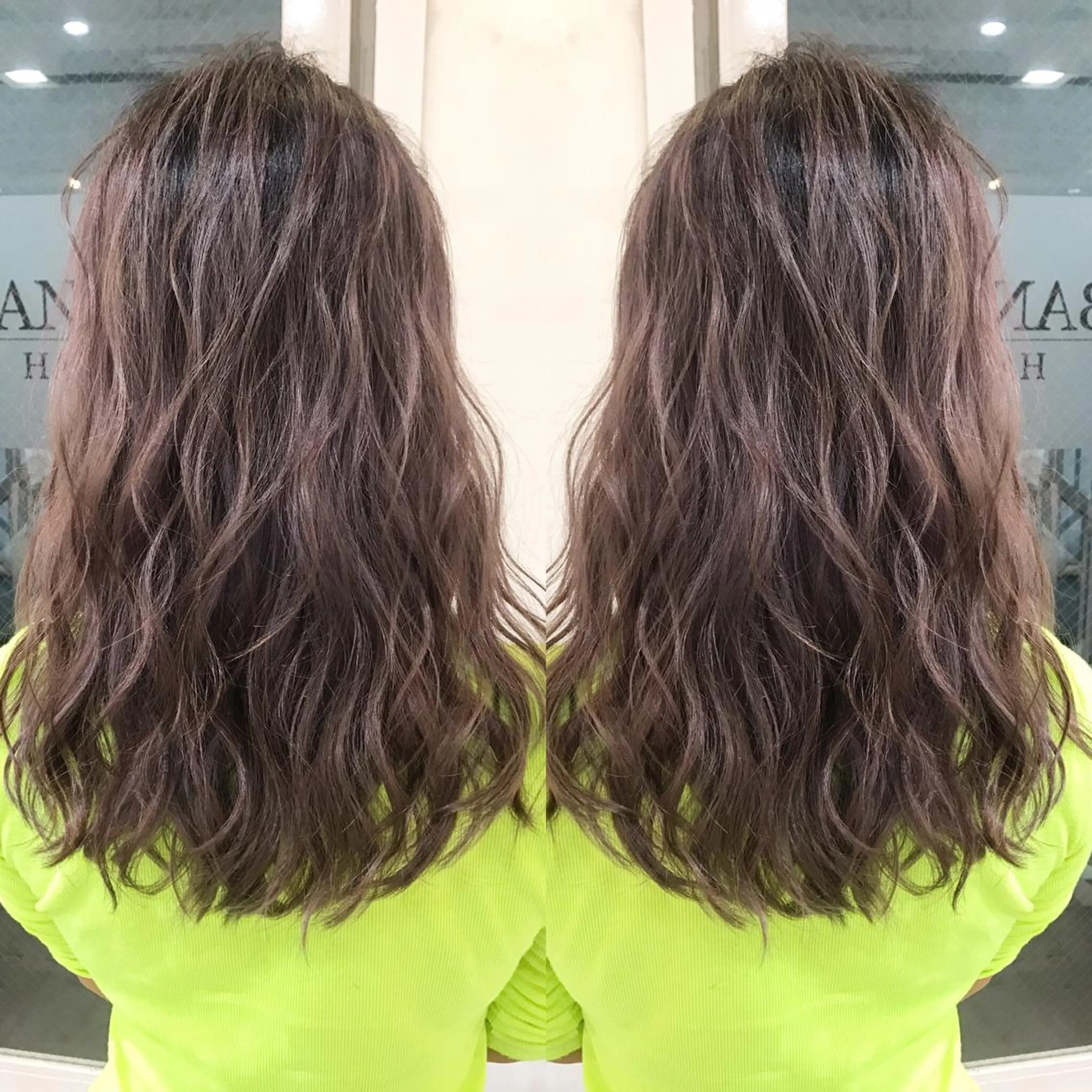 セミロング カラー ヘアアレンジ ヘアカラー トリートメント 縮毛矯正 髪質改善寺坂雄飛💐のヘアスタイル