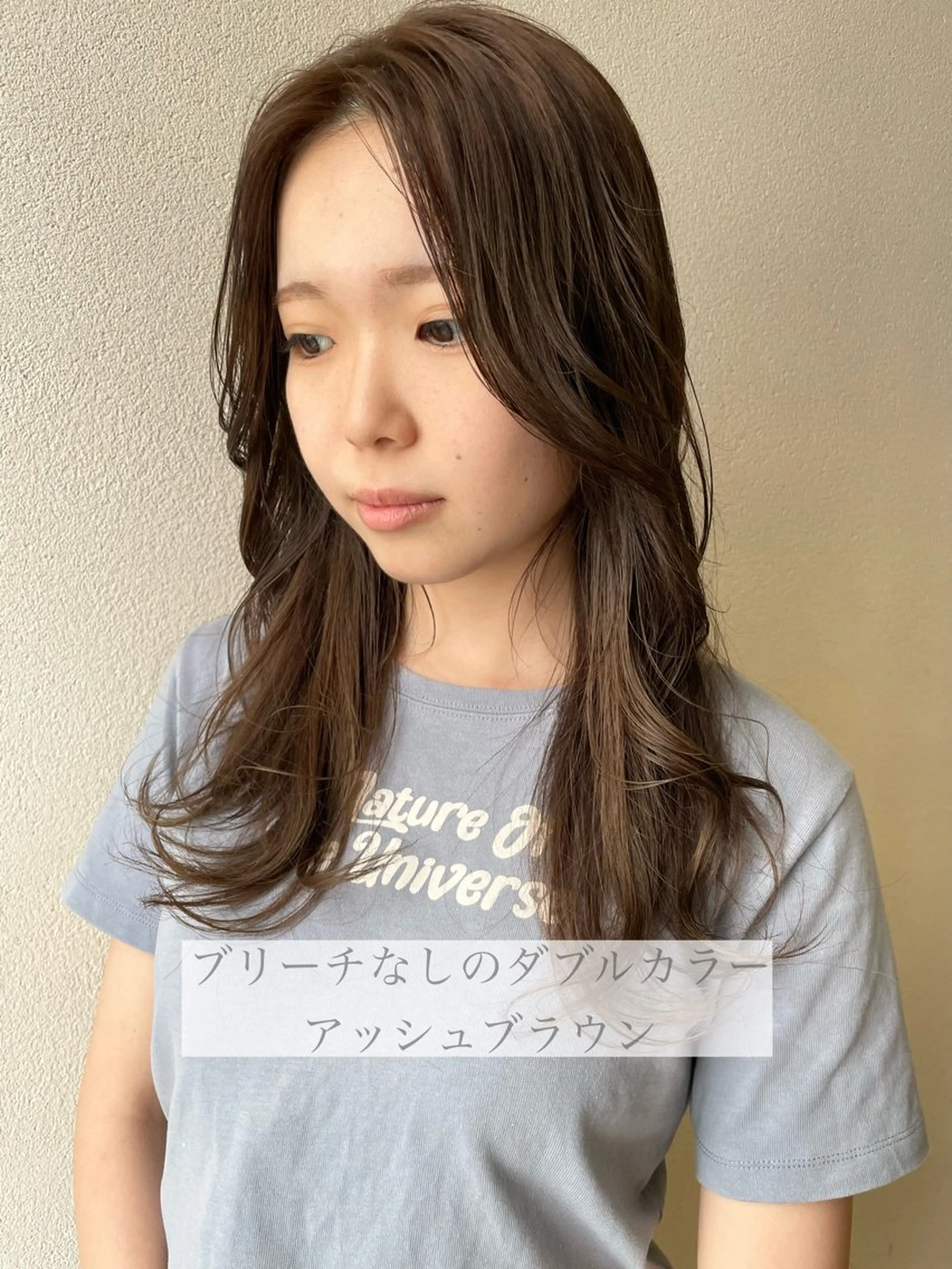 ロング カラー アッシュ アッシュブラウン ブリーチ ブラウンカラー 透明感カラー ヘアカラー 沢田 瞳のヘアスタイル