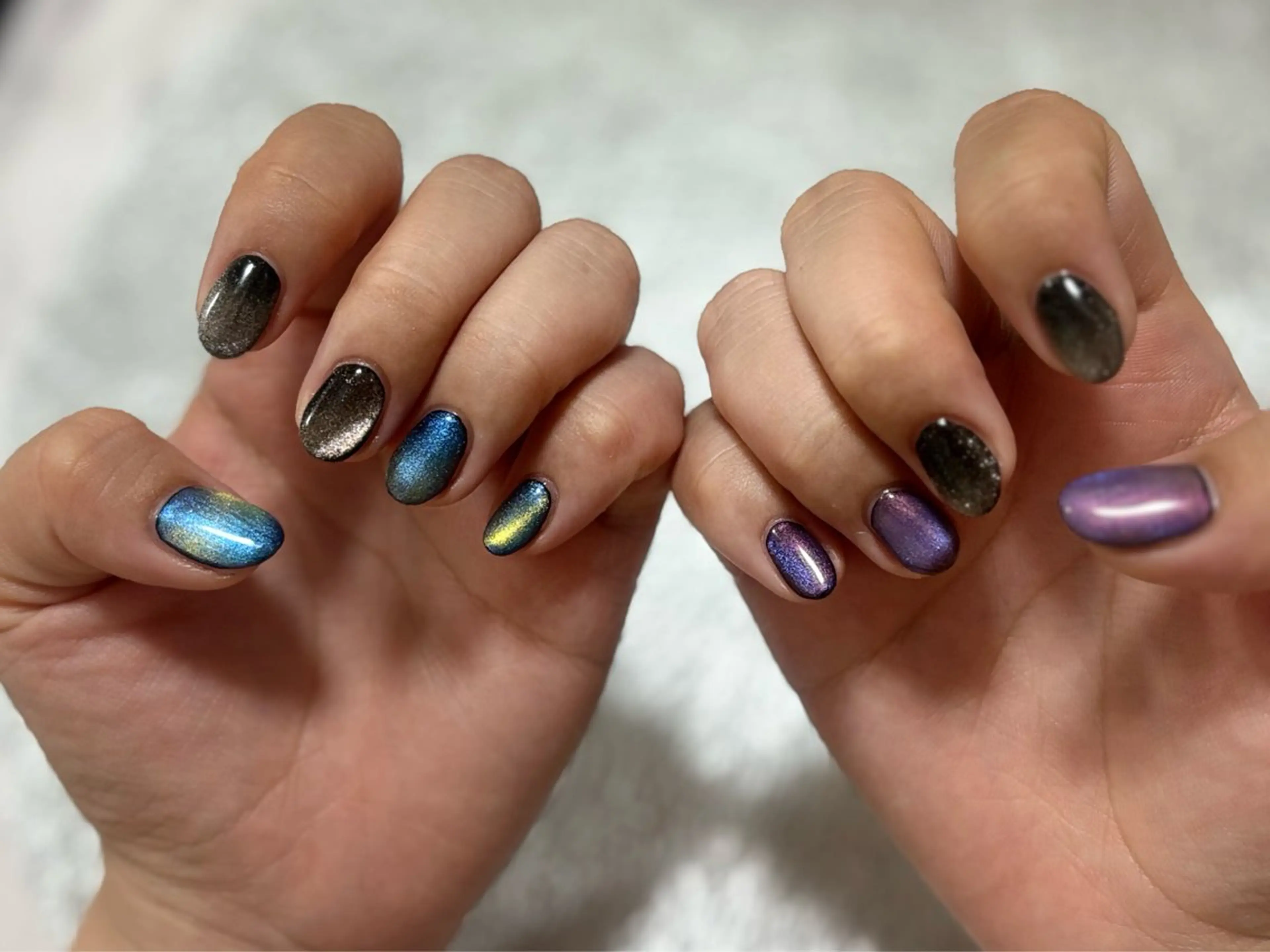 ネイル アートネイル ラメ(グリッター) マグネットネイル ピンク シルバー ハンドネイル ハンドケア ♡Bivi♡自爪に 優しいネイルサロンのネイルデザイン