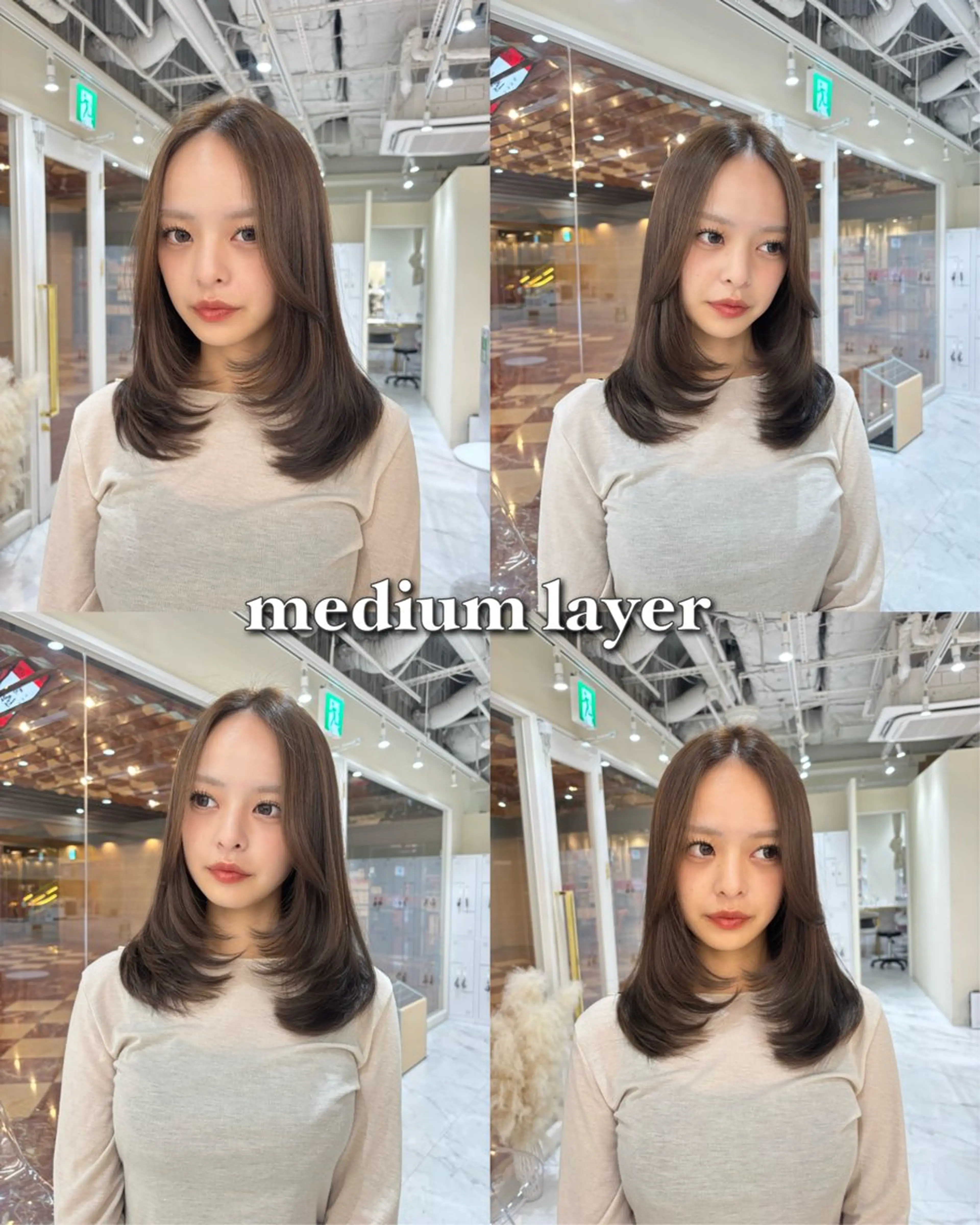 ミディアム カット ヘアカラー レイヤーカット/髪質 改善/momo🎀のヘアスタイル