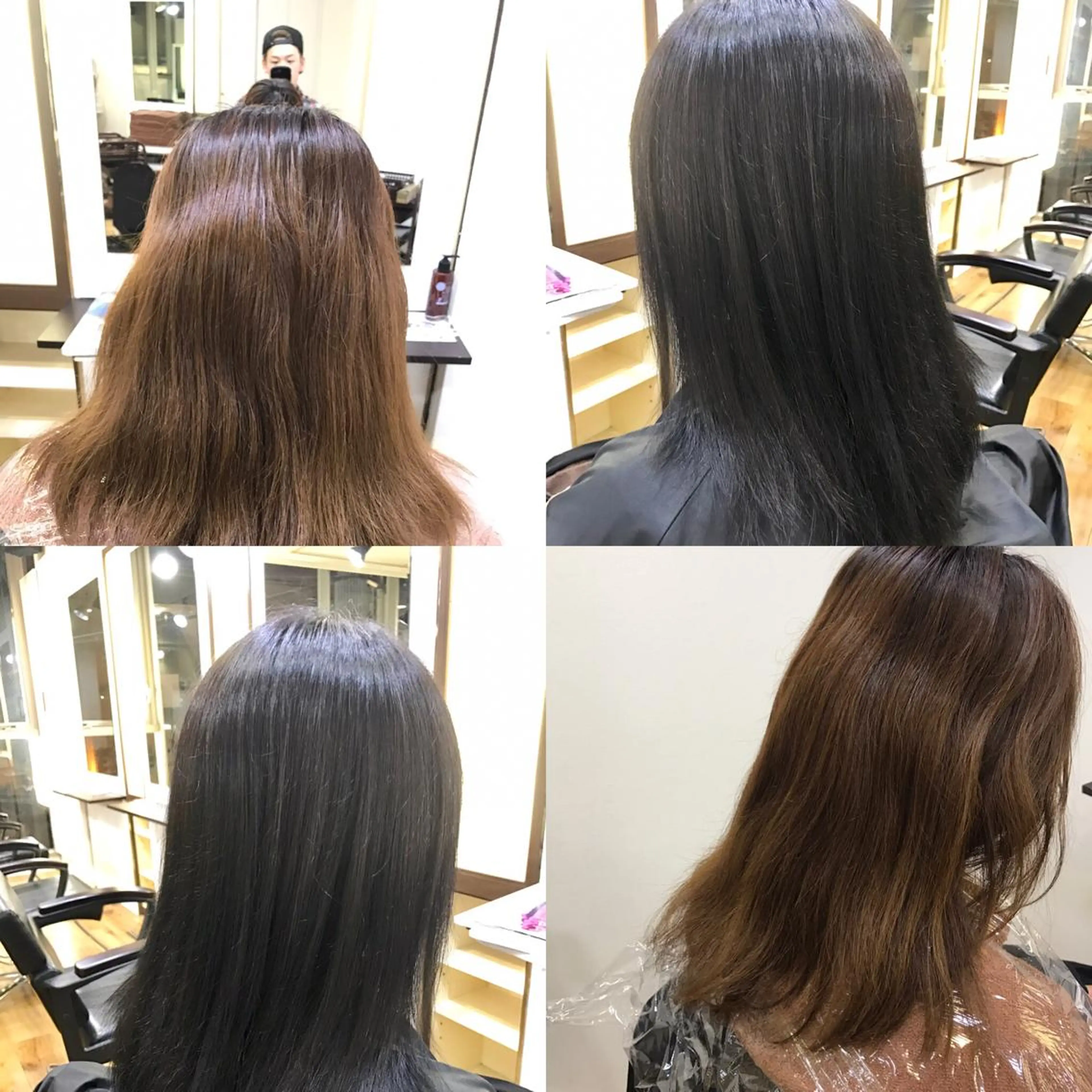 ミディアム ハイトーン髪質改善 家中貴典のヘアスタイル