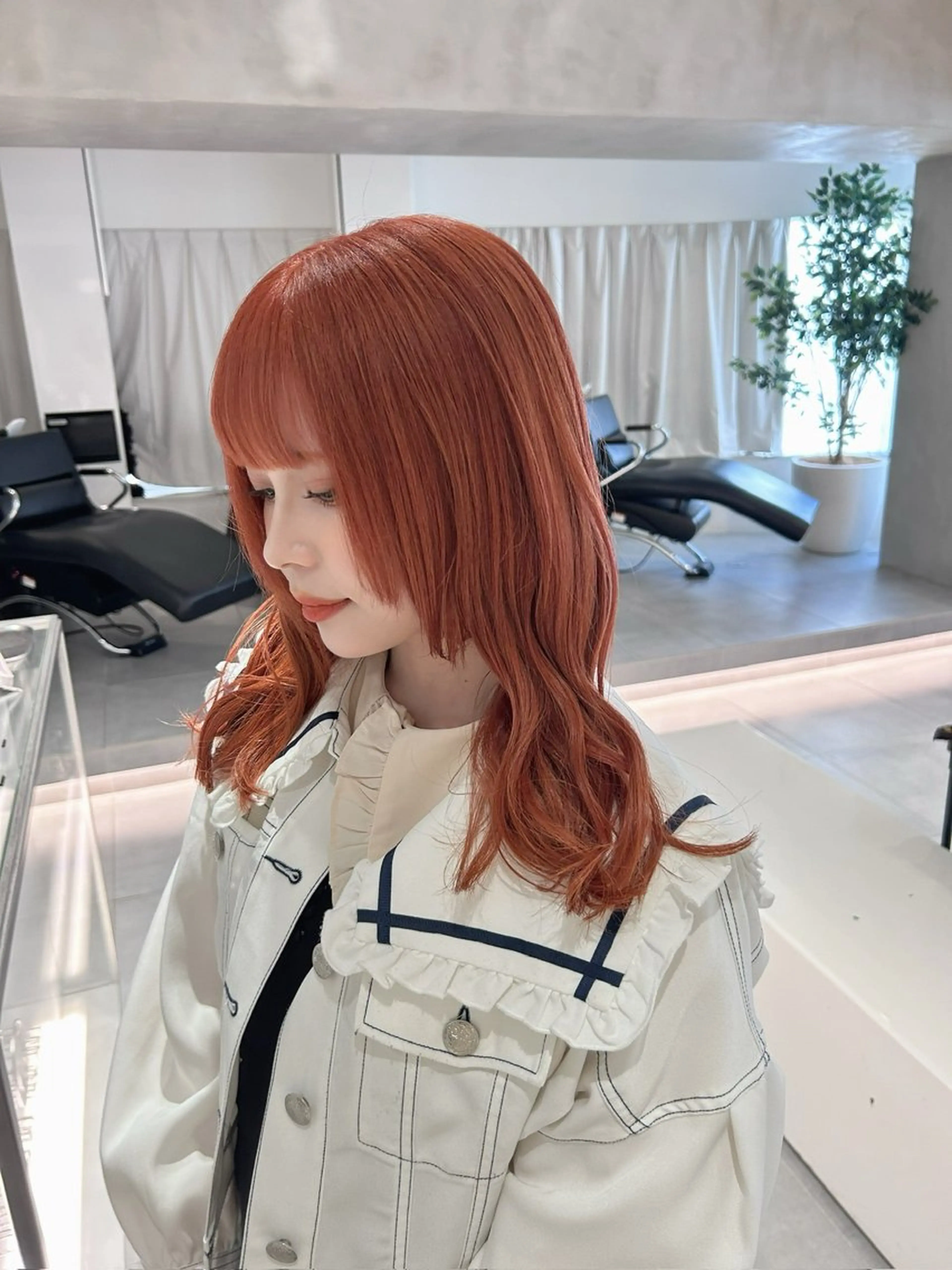 セミロング カラー 🪞透け感&韓国ヘア 🪞honokaのヘアスタイル