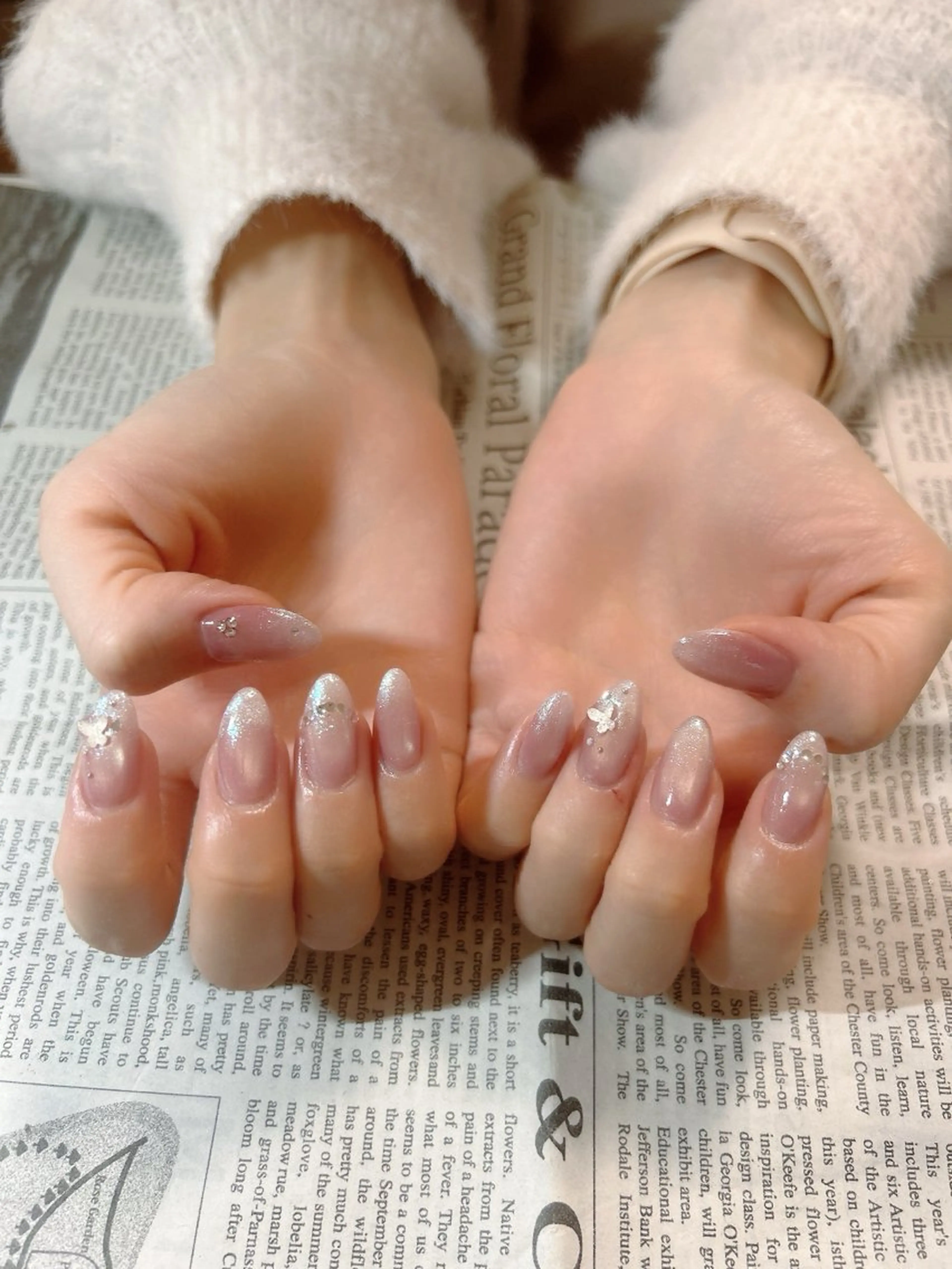 ネイル 入学式 マグネットネイル オフィスネイル 春ネイル ハンドネイル ハンドケア 森山 舞のネイルデザイン