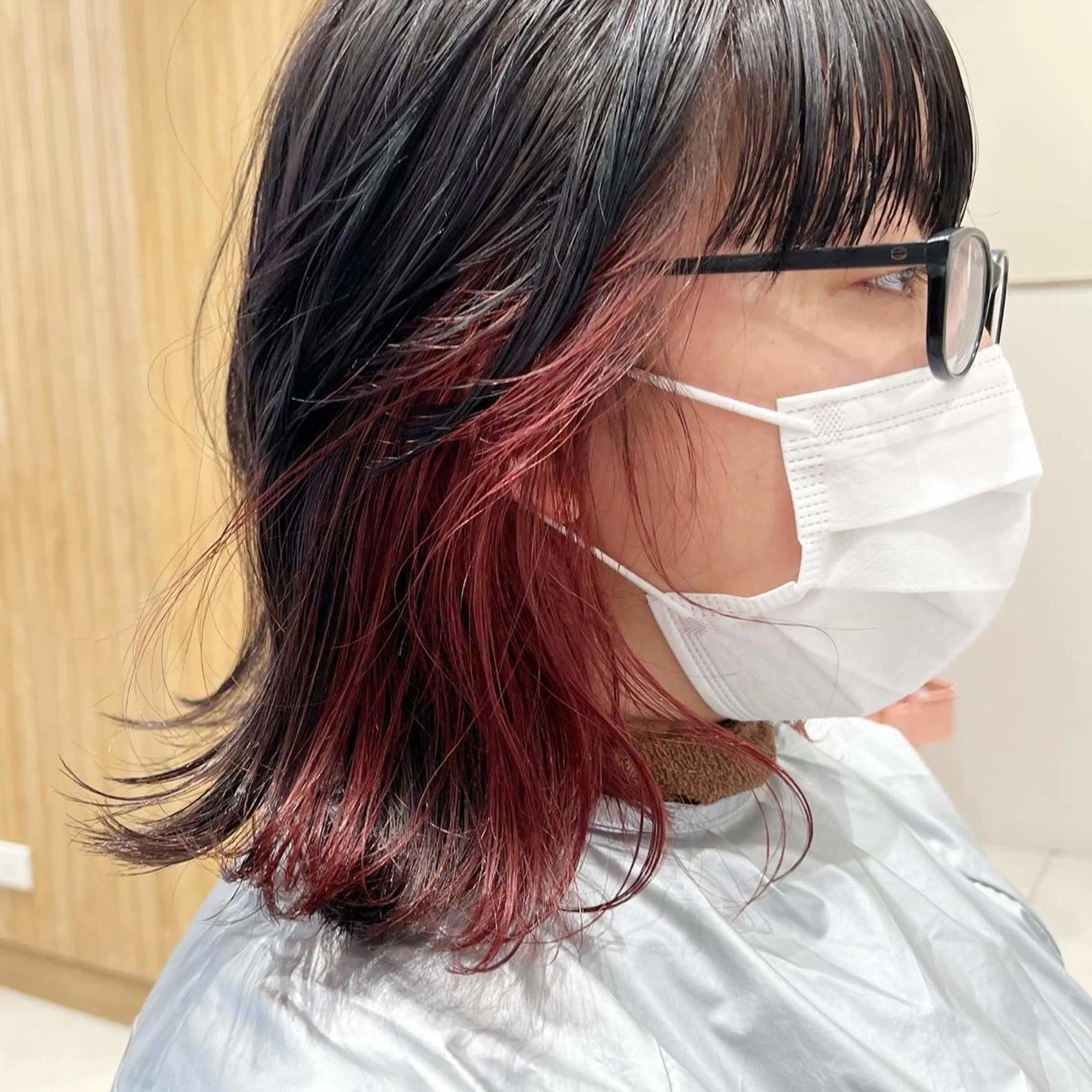 ミディアム カラー ベージュカラー 透明感カラー グレージュ ボブ ヘアカラー トリートメント レイヤー専門家 ダブルカラー修のヘアスタイル